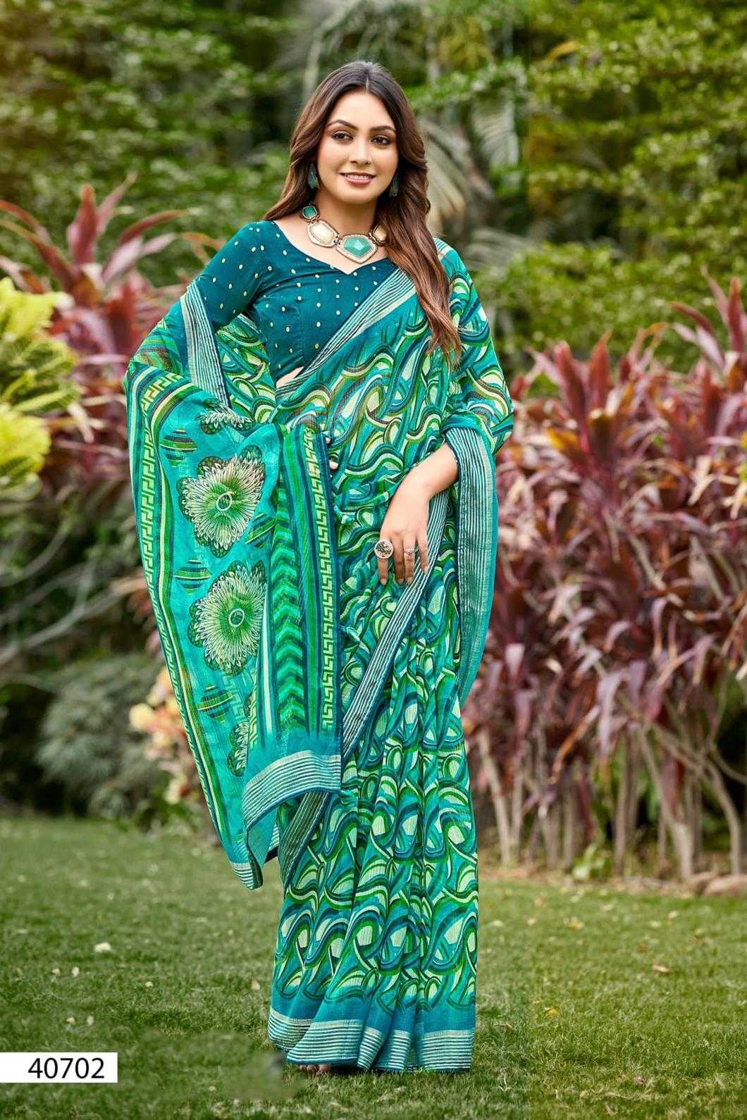 5d designer ganga vol 2 by fancy chiffon weaving saree with blouse