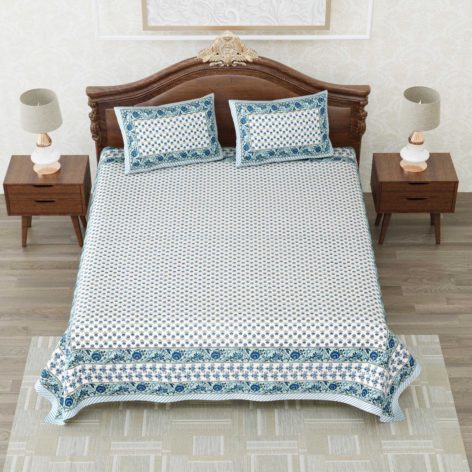 heritage king size cotton nwe trendy colours bedsheet with matching pillow cover