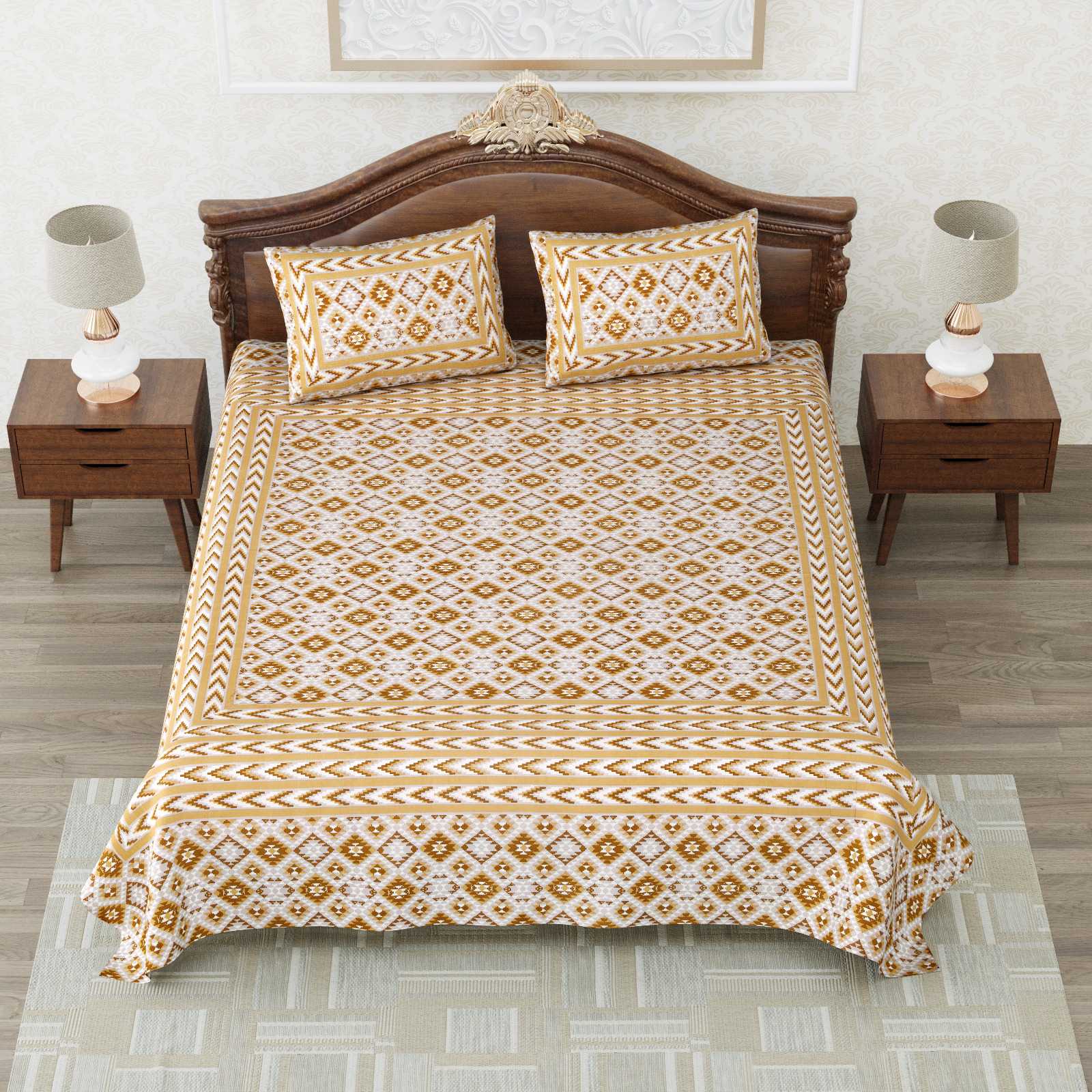 heritage king size cotton nwe trendy colours bedsheet with matching pillow cover