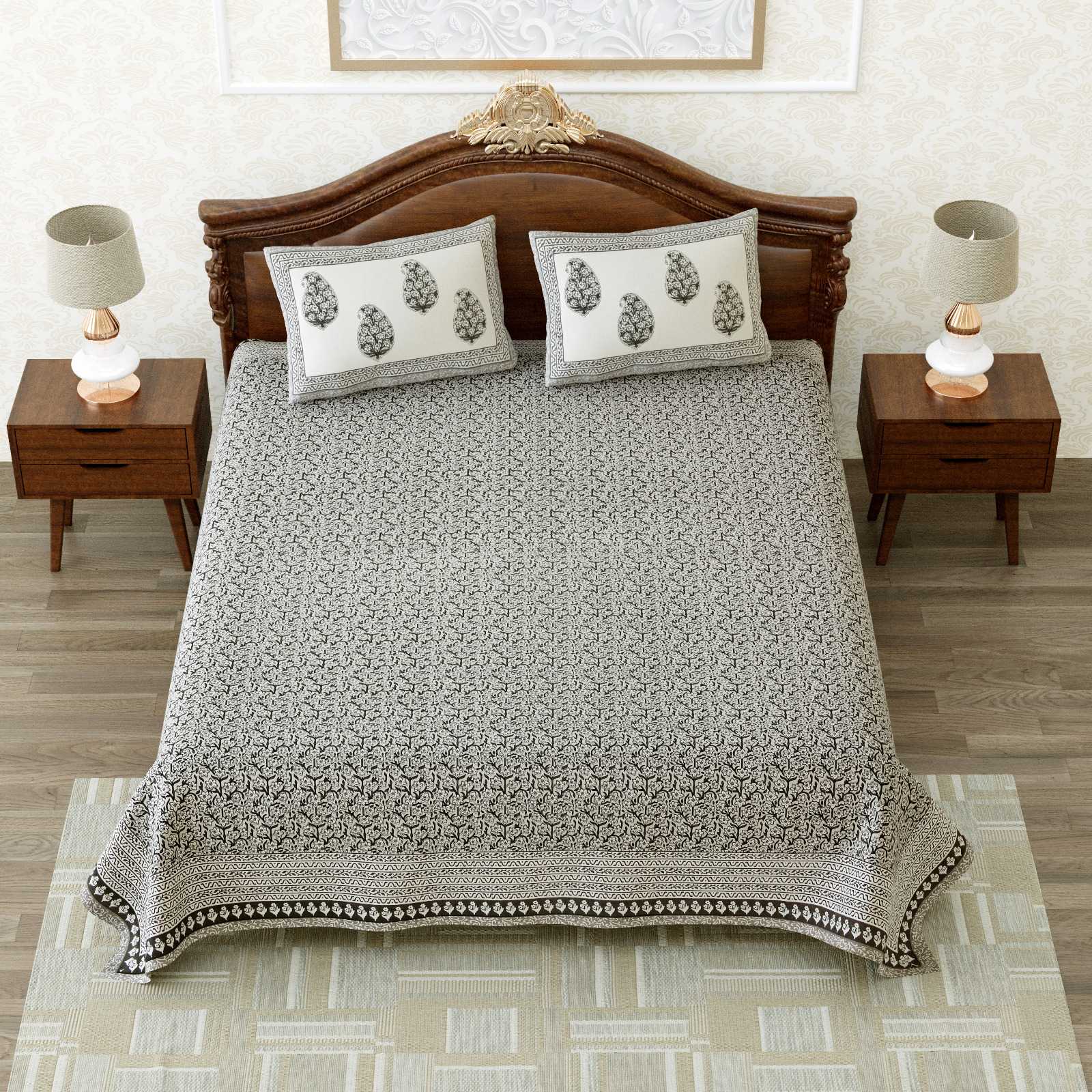 heritage king size cotton nwe trendy colours bedsheet with matching pillow cover