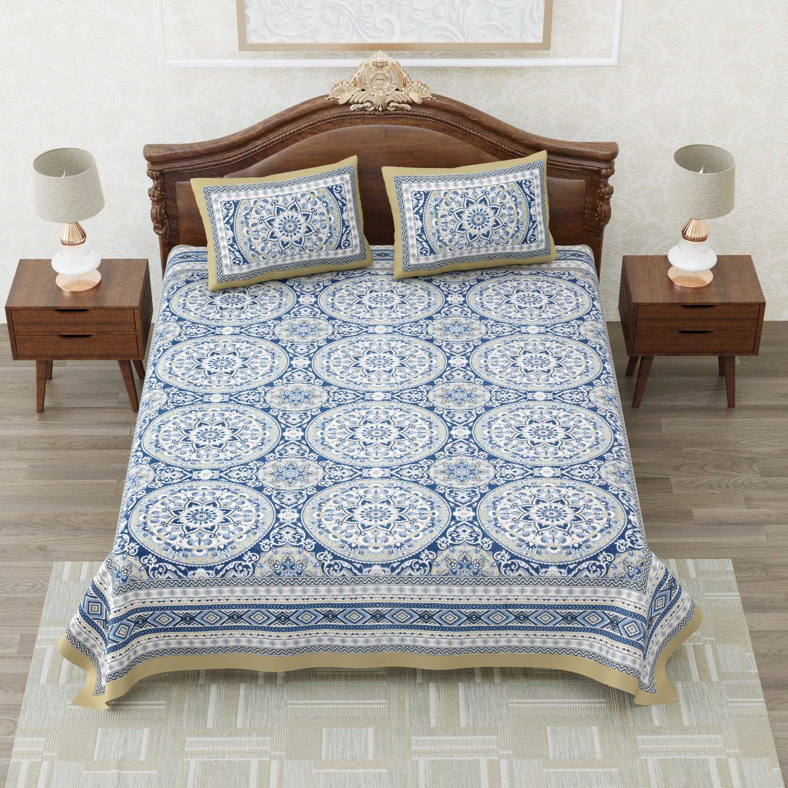 heritage king size cotton nwe trendy colours bedsheet with matching pillow cover