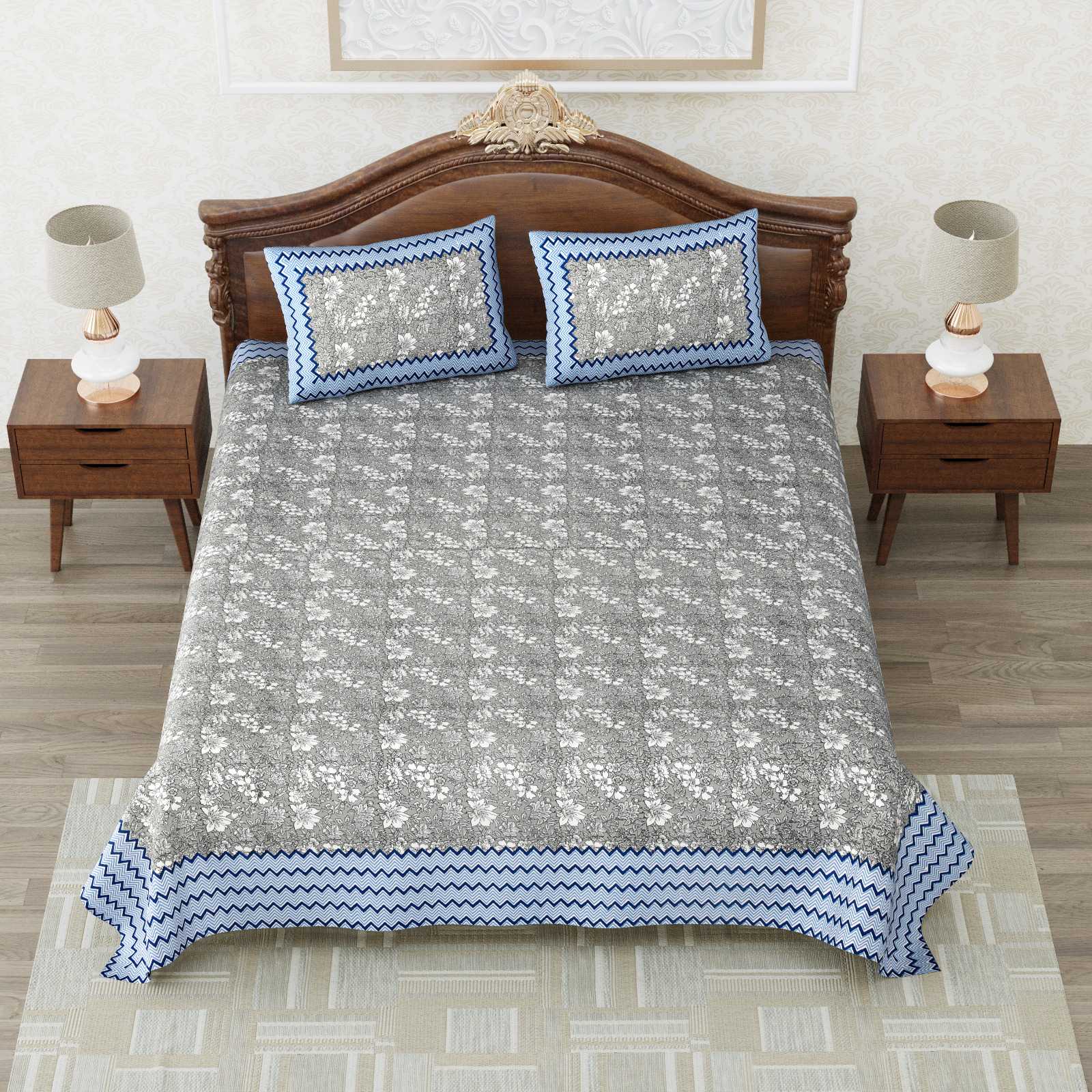 heritage king size cotton nwe trendy colours bedsheet with matching pillow cover