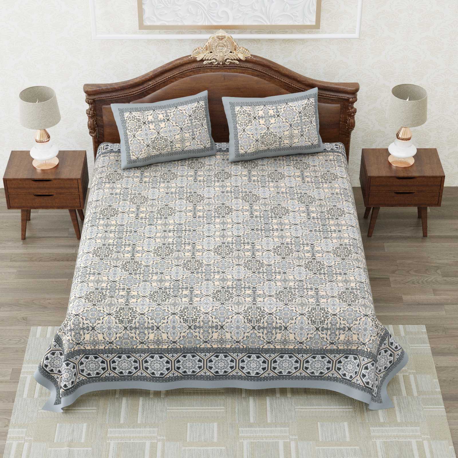 heritage king size cotton nwe trendy colours bedsheet with matching pillow cover