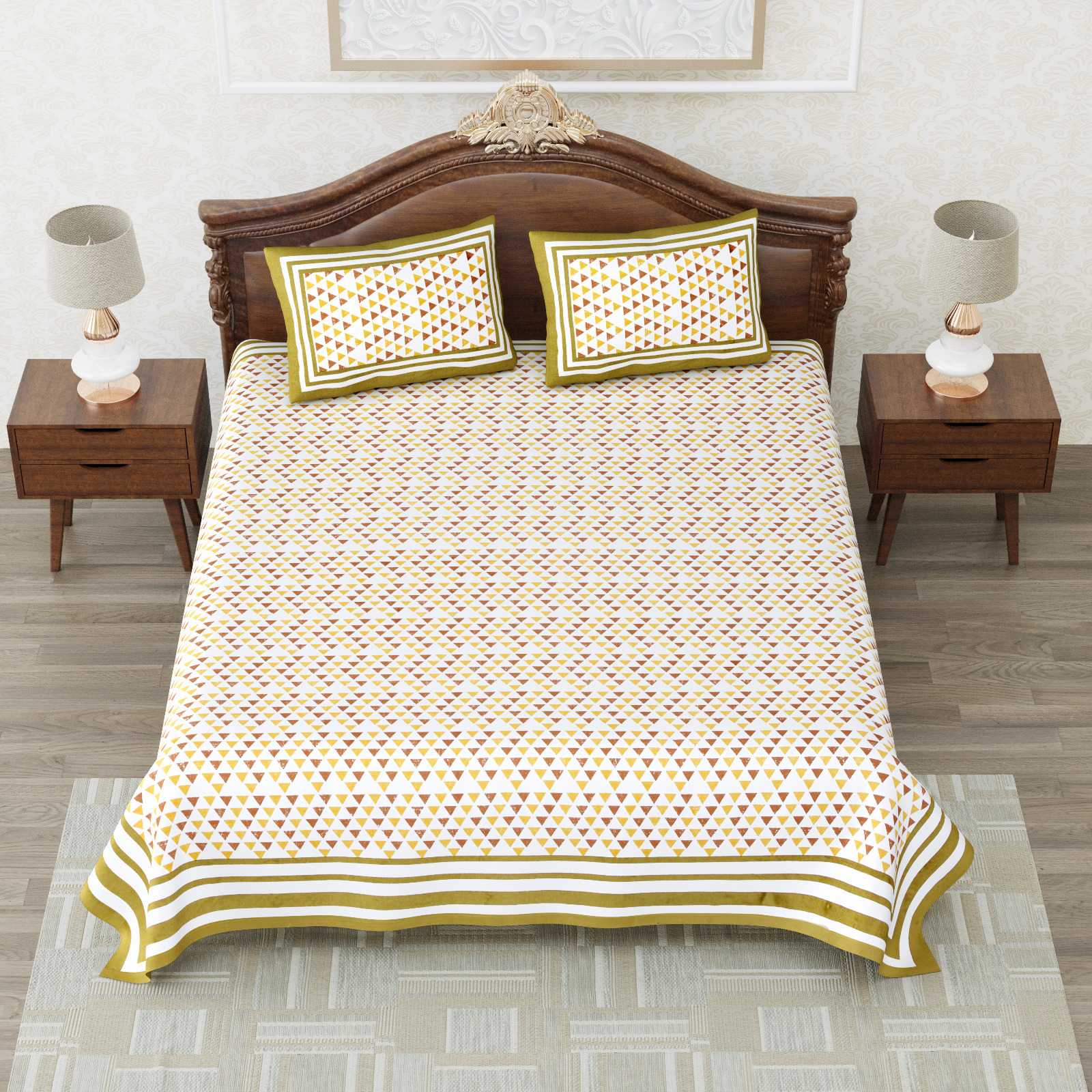 heritage king size cotton nwe trendy colours bedsheet with matching pillow cover