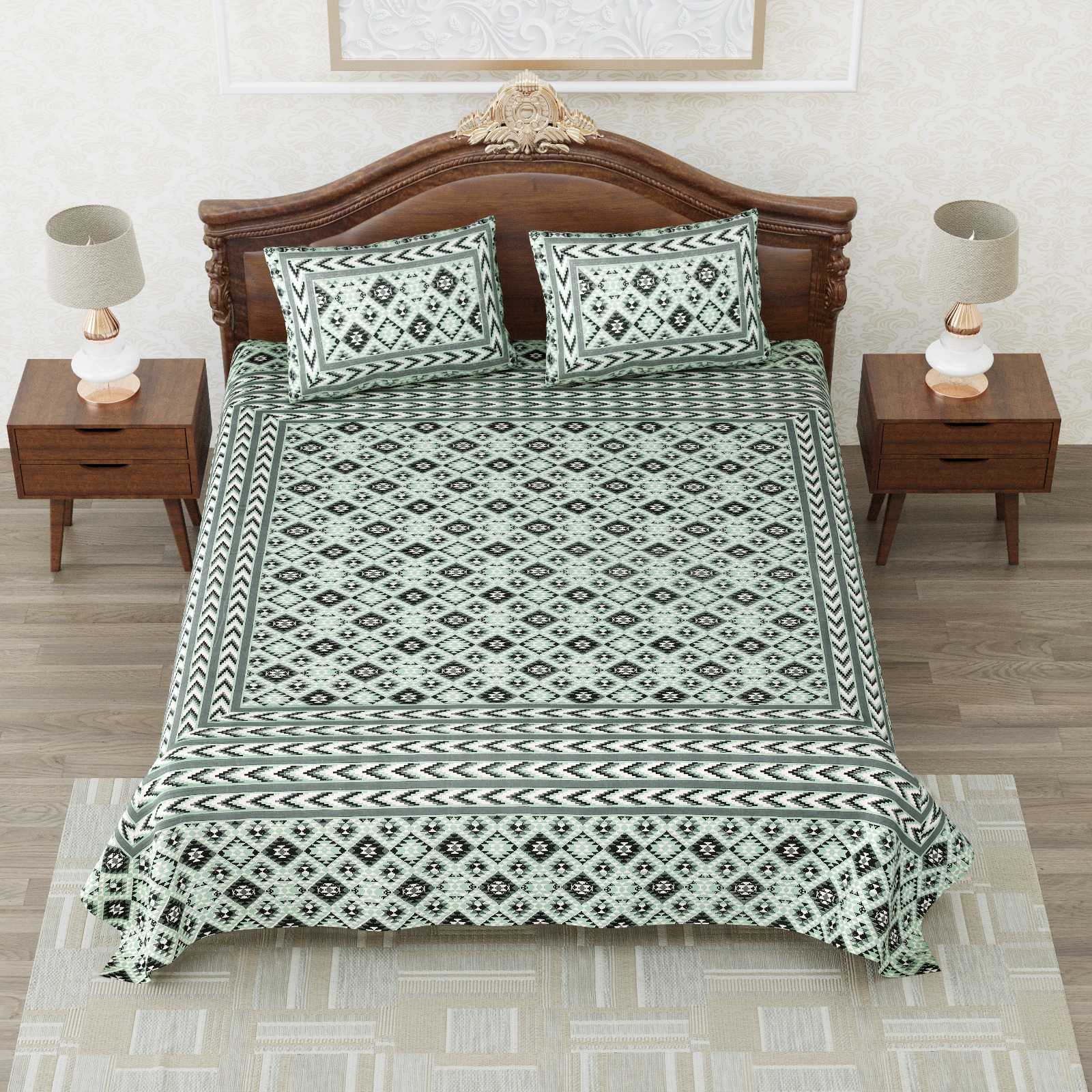 heritage king size cotton nwe trendy colours bedsheet with matching pillow cover