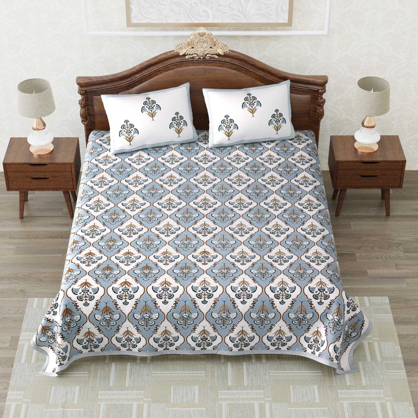 heritage king size cotton nwe trendy colours bedsheet with matching pillow cover