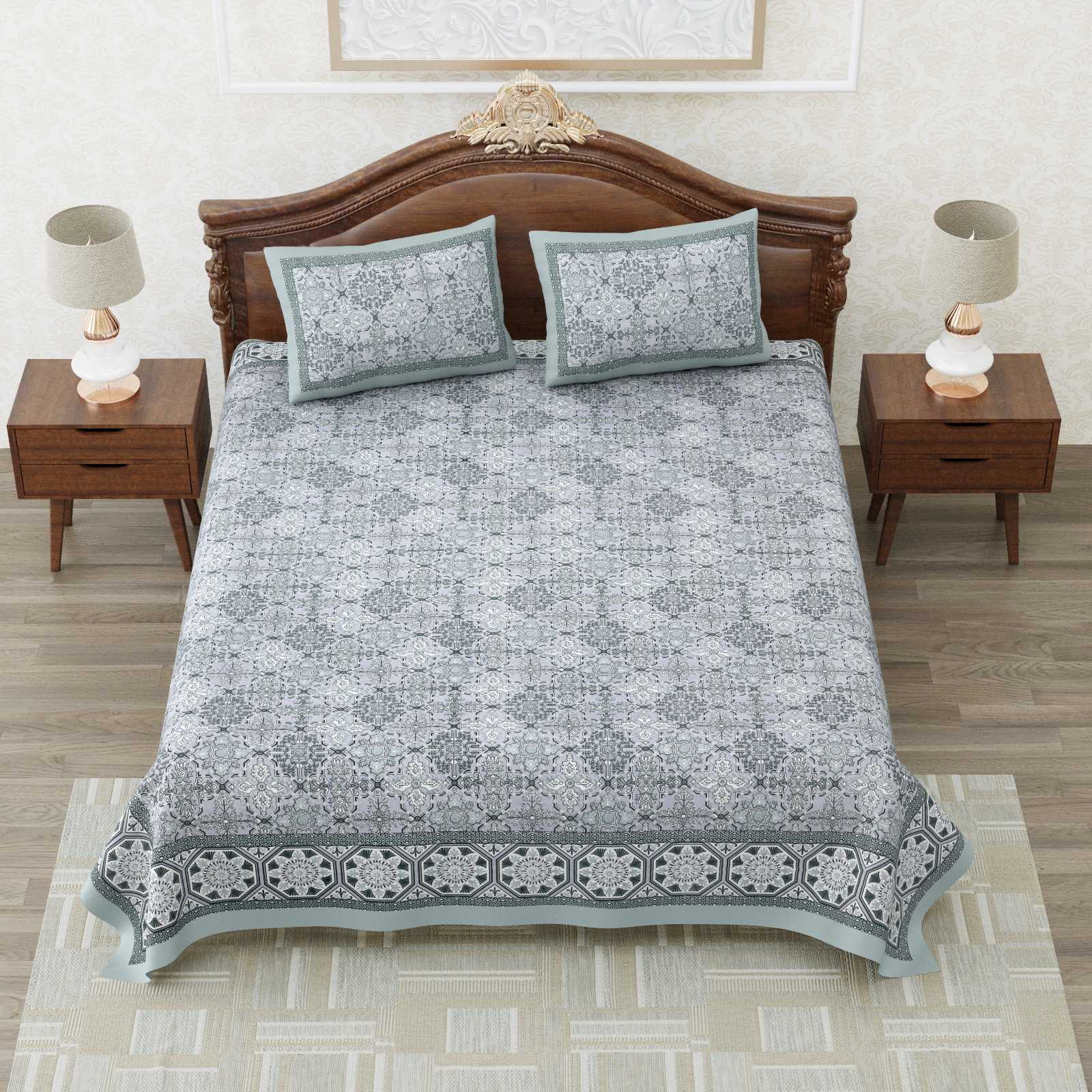 heritage king size cotton nwe trendy colours bedsheet with matching pillow cover