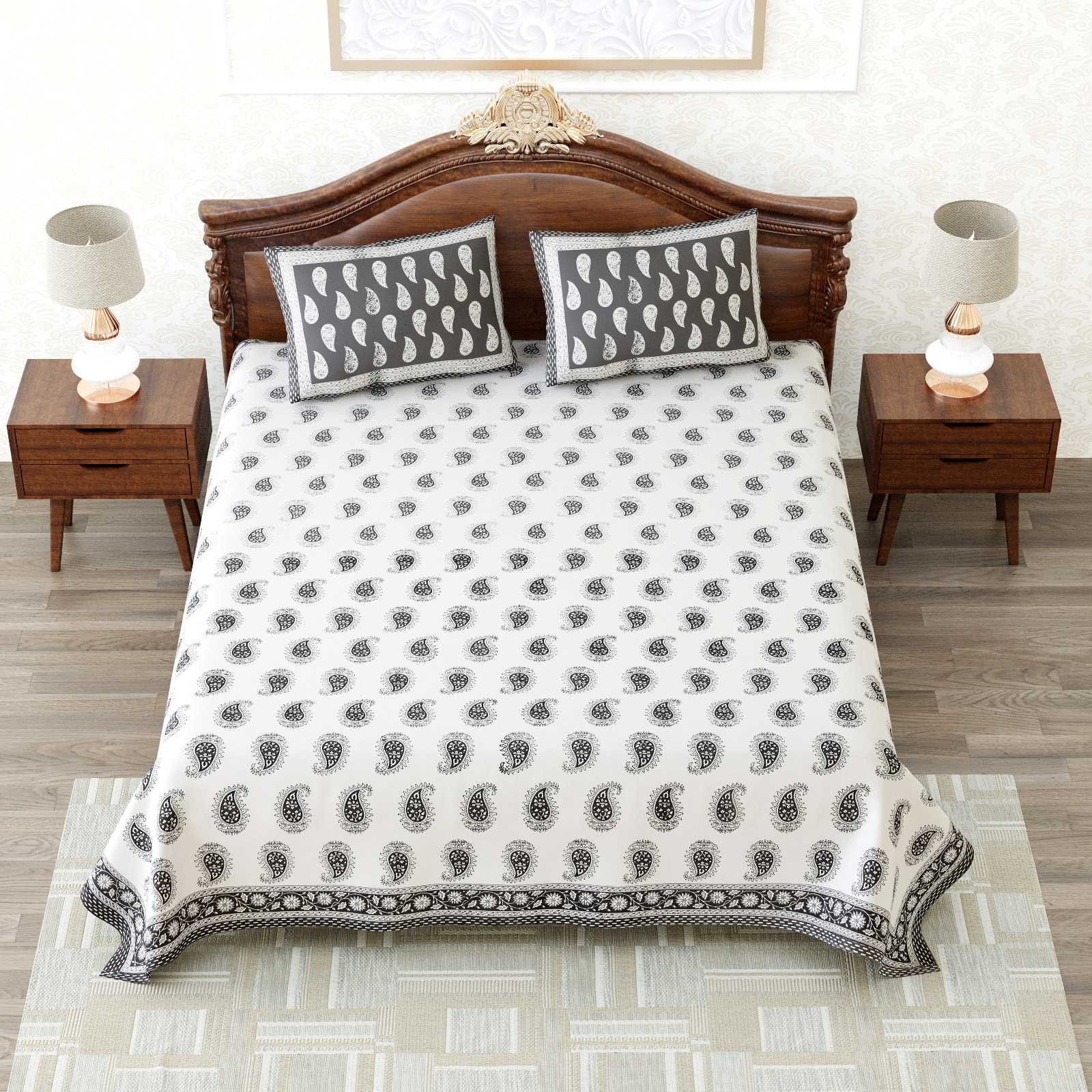 heritage king size cotton nwe trendy colours bedsheet with matching pillow cover