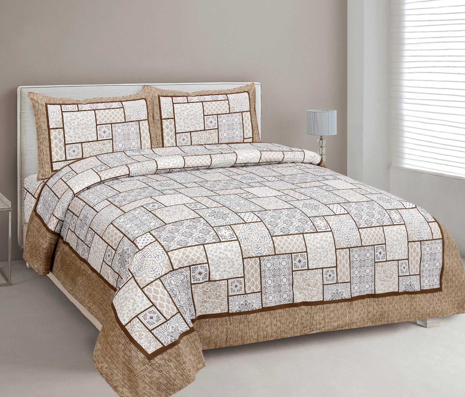 heritage king size cotton nwe trendy colours bedsheet with matching pillow cover