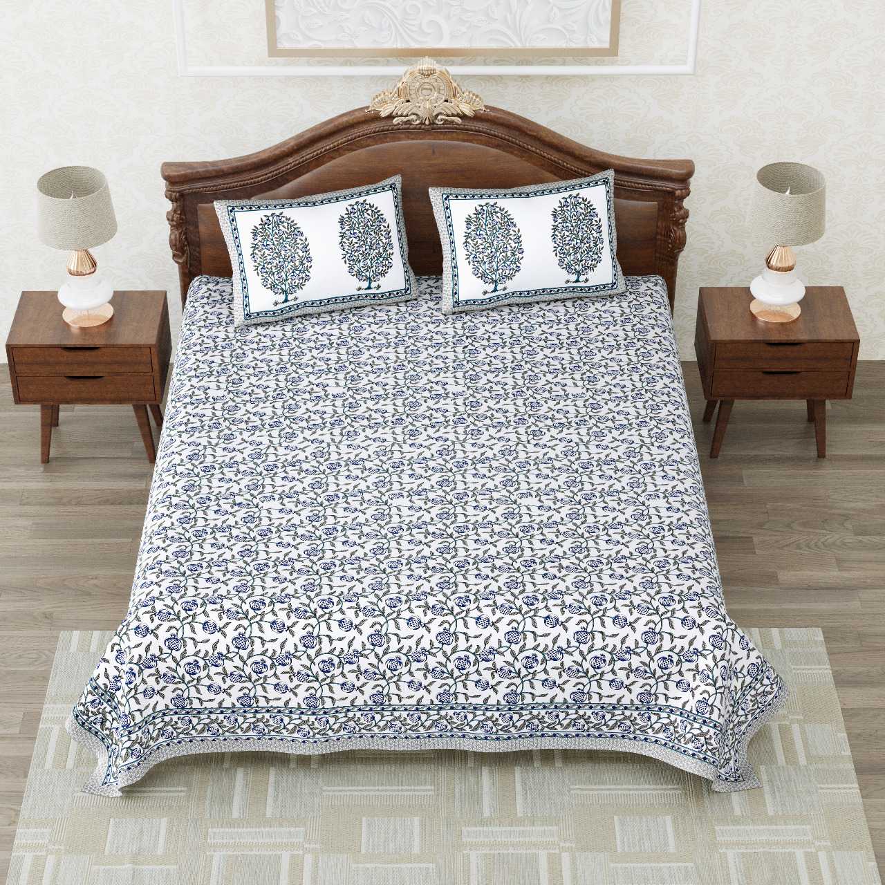 heritage king size cotton nwe trendy colours bedsheet with matching pillow cover