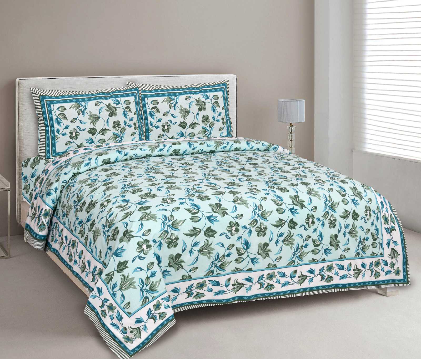 heritage king size cotton nwe trendy colours bedsheet with matching pillow cover