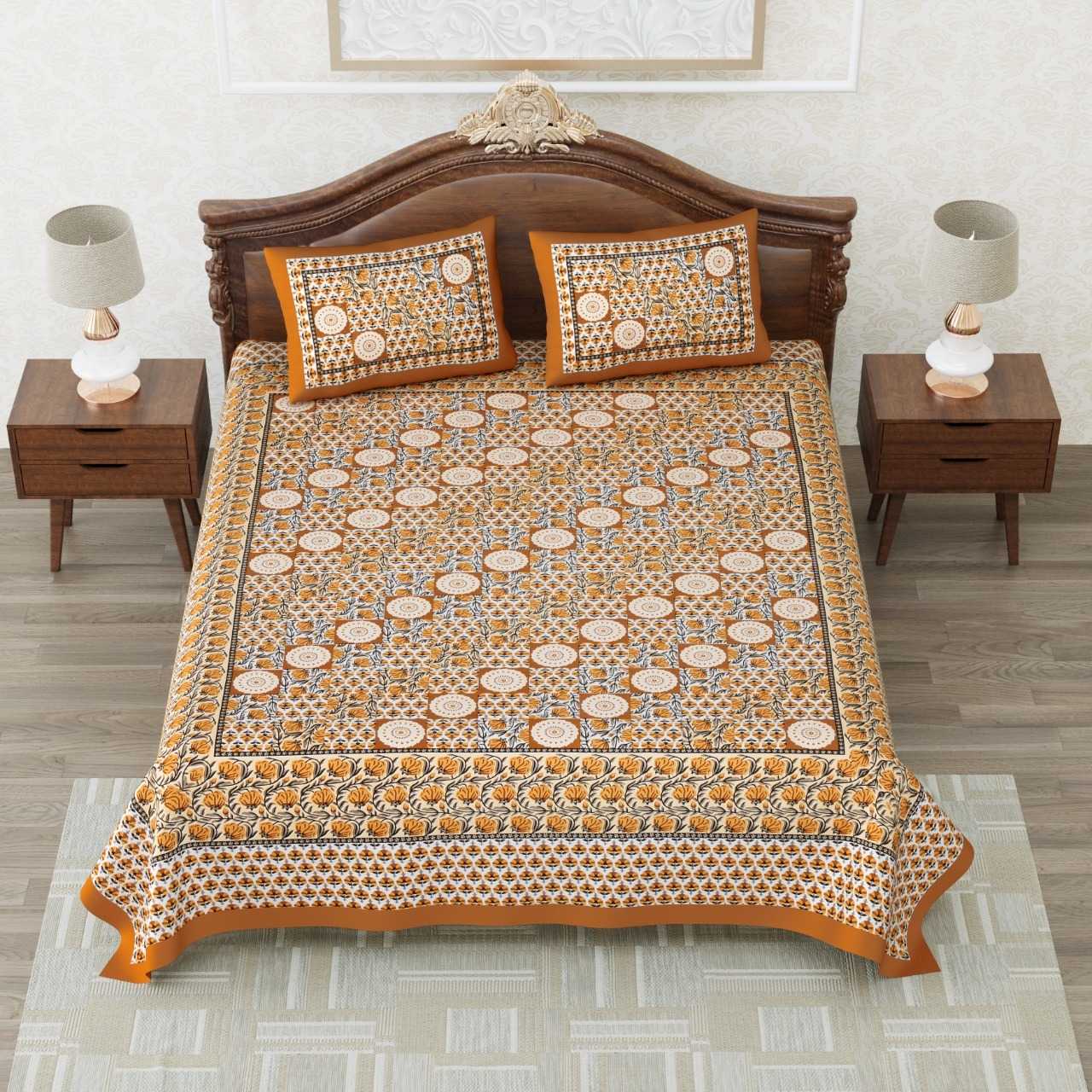 heritage king size cotton nwe trendy colours bedsheet with matching pillow cover