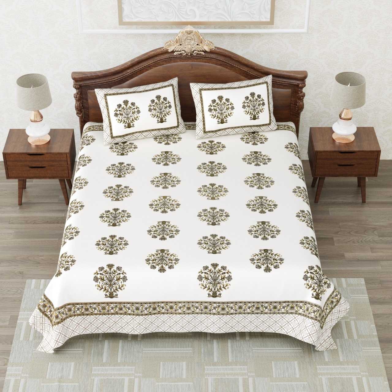 heritage king size cotton nwe trendy colours bedsheet with matching pillow cover