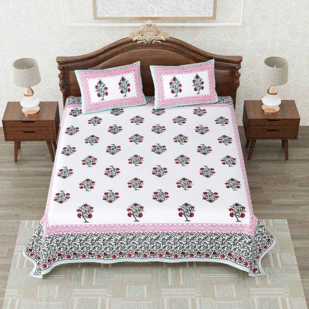 heritage king size cotton nwe trendy colours bedsheet with matching pillow cover