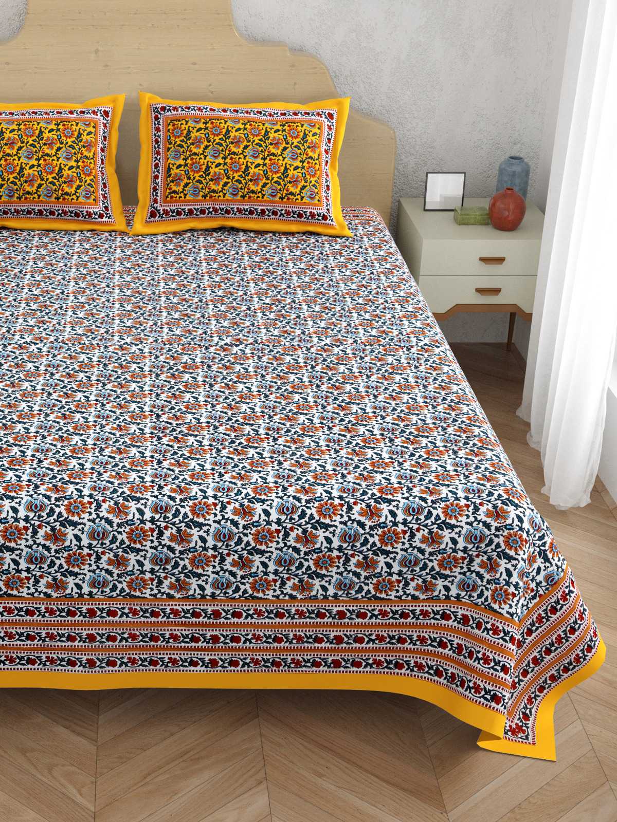pr atulaya latest design king size cotton fancy bedsheet with pillow covers exports 