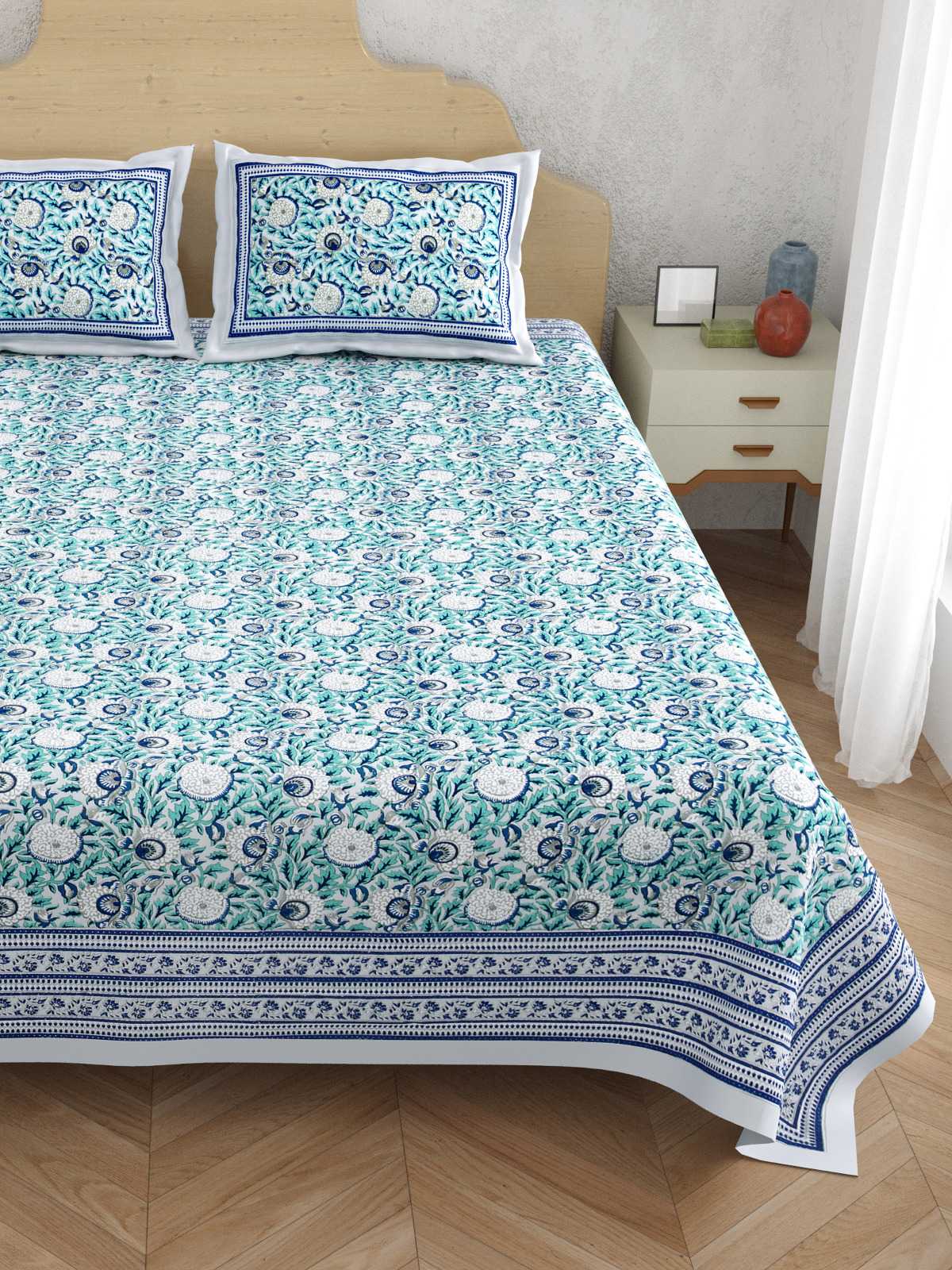 pr atulaya latest design king size cotton fancy bedsheet with pillow covers exports 