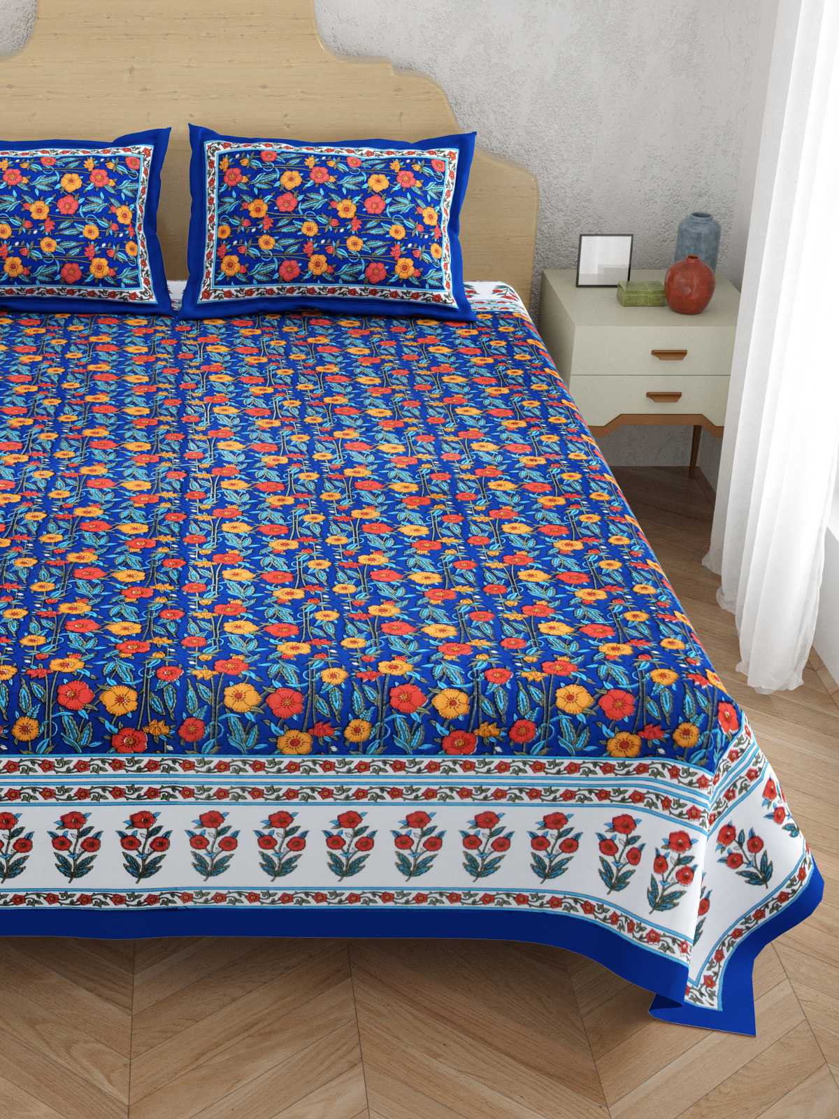 pr atulaya latest design king size cotton fancy bedsheet with pillow covers exports 