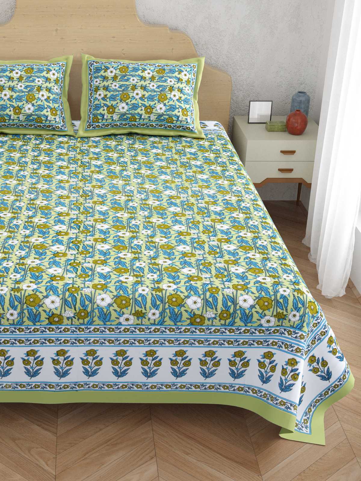 pr atulaya latest design king size cotton fancy bedsheet with pillow covers exports 