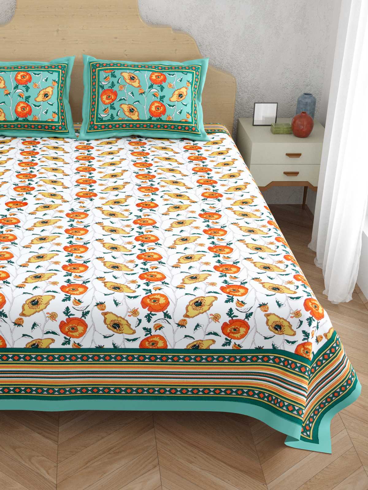 pr atulaya latest design king size cotton fancy bedsheet with pillow covers exports 