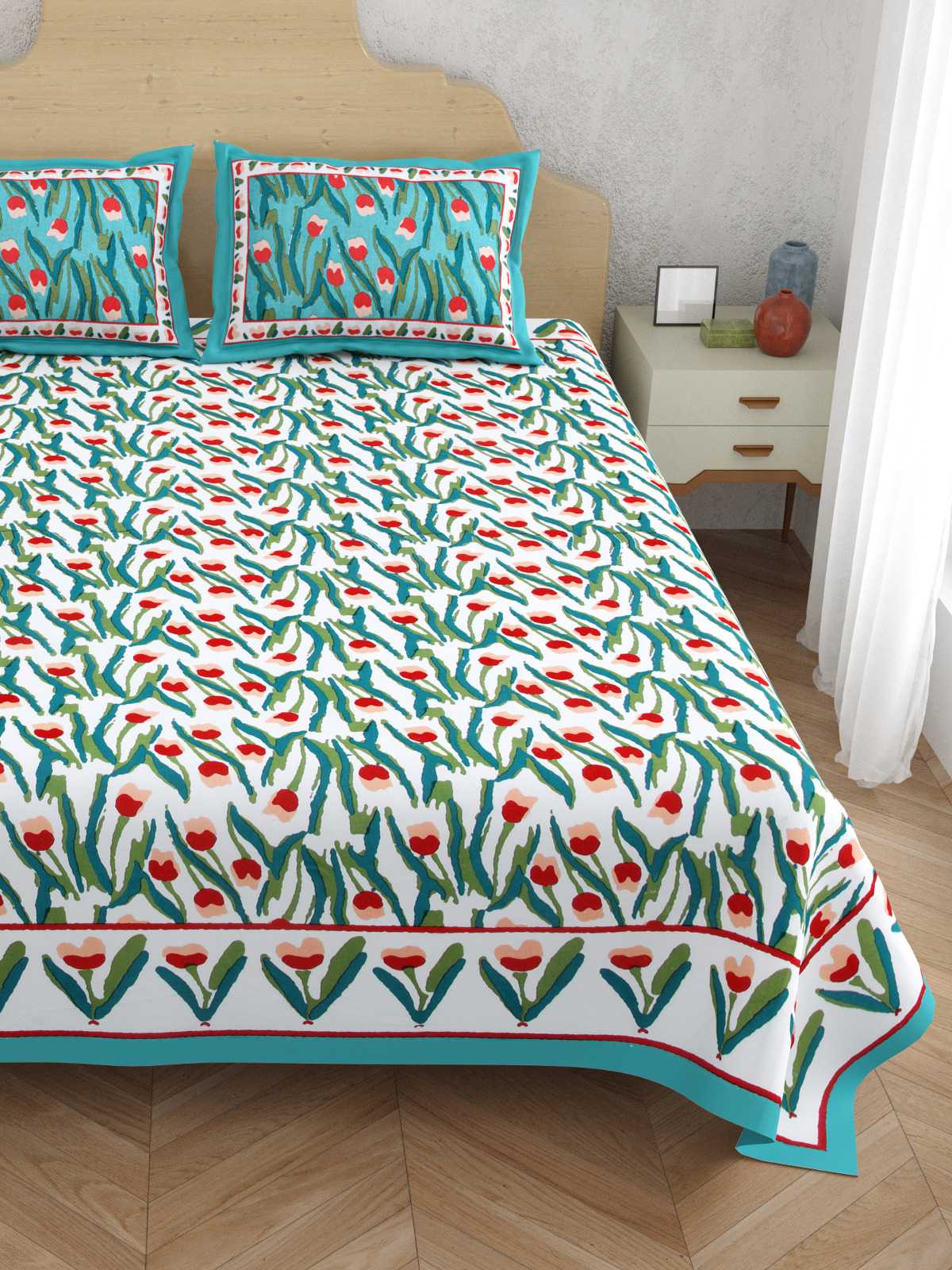 pr atulaya latest design king size cotton fancy bedsheet with pillow covers exports 