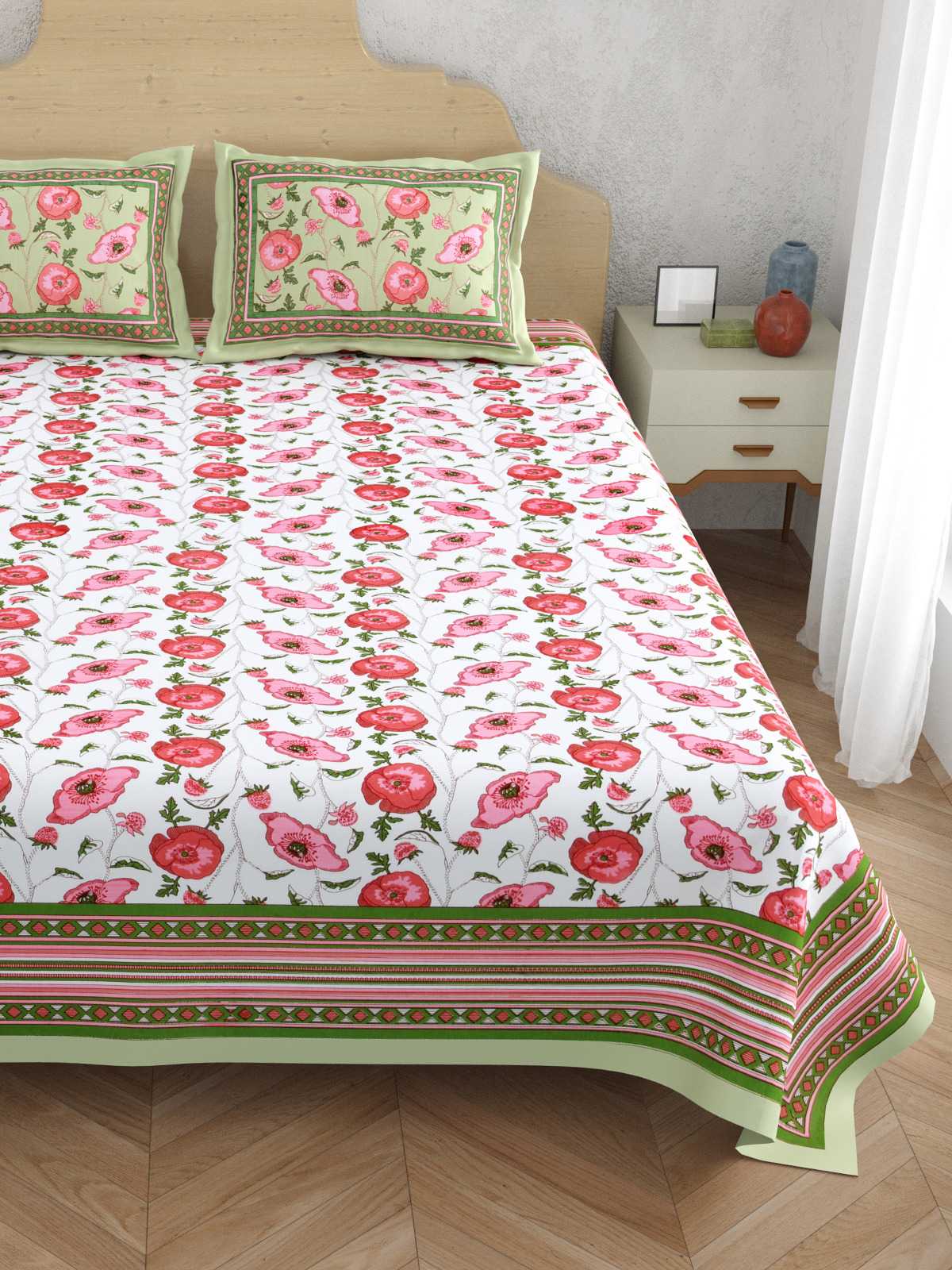 pr atulaya latest design king size cotton fancy bedsheet with pillow covers exports 