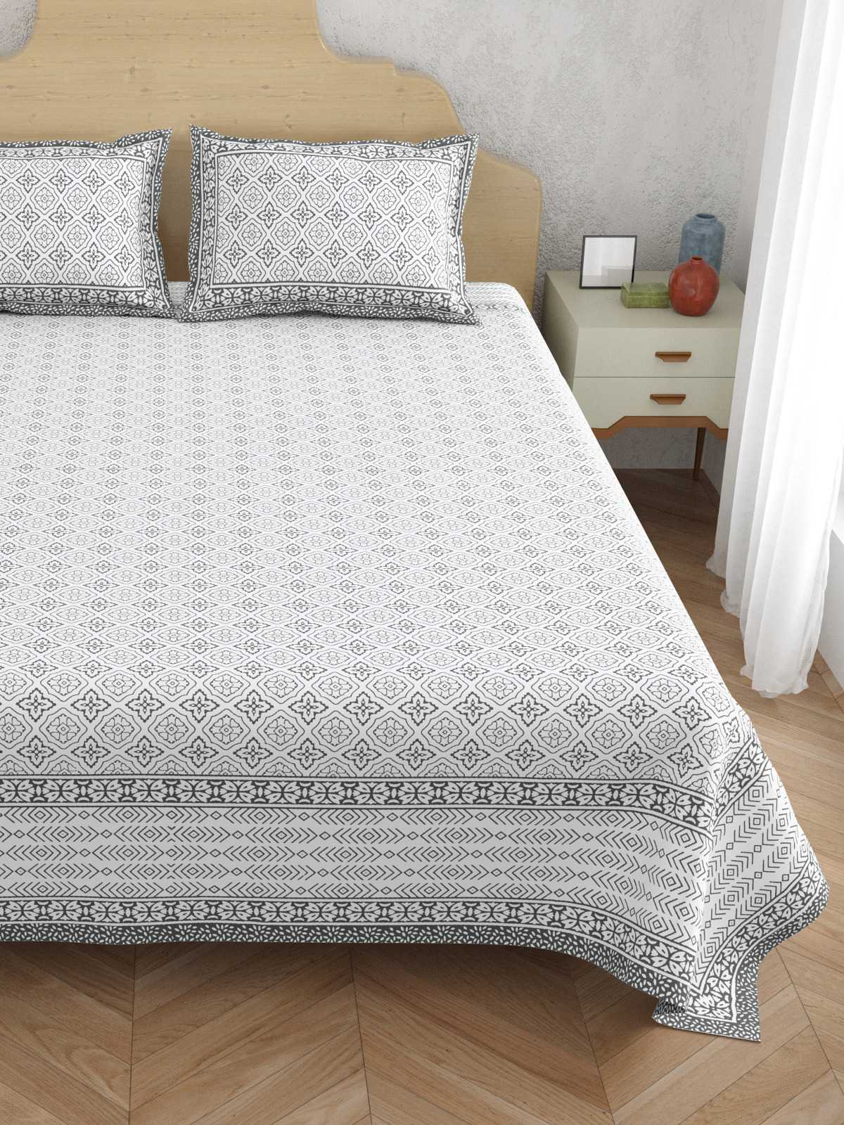 pr atulaya latest design king size cotton fancy bedsheet with pillow covers exports 