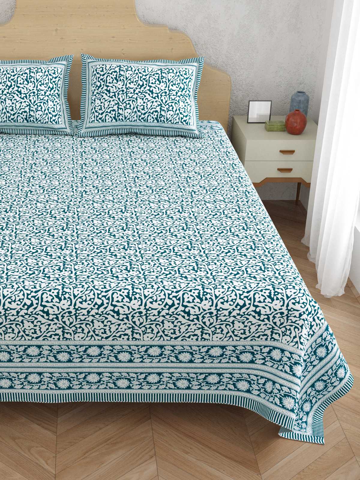 pr atulaya latest design king size cotton fancy bedsheet with pillow covers exports 