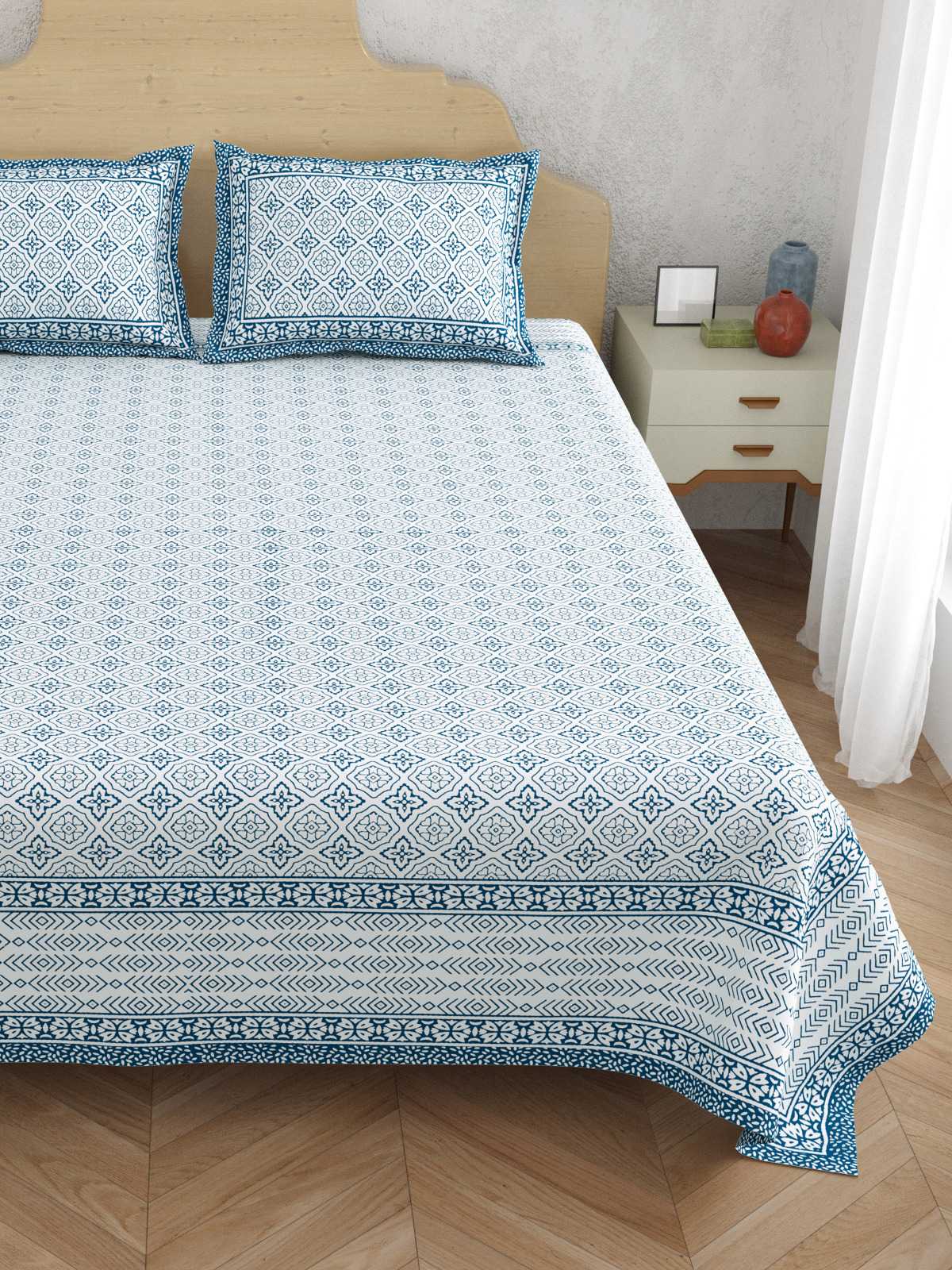 pr atulaya latest design king size cotton fancy bedsheet with pillow covers exports 