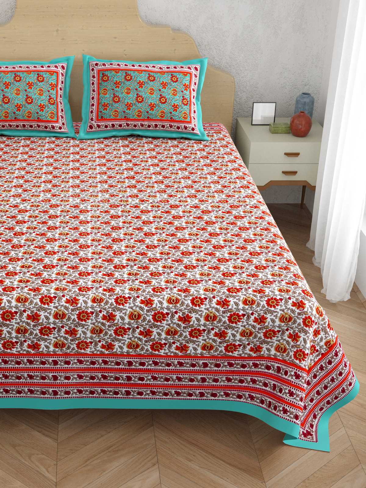 pr atulaya latest design king size cotton fancy bedsheet with pillow covers exports 