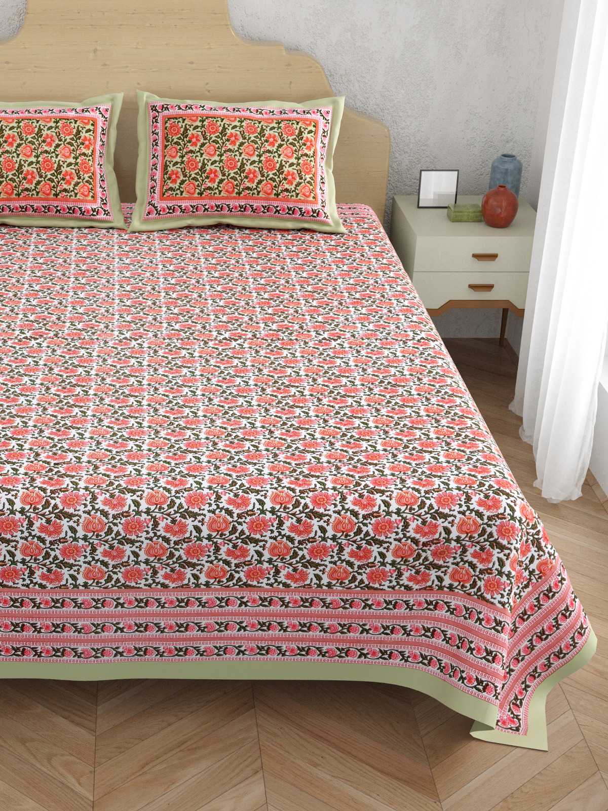 pr atulaya latest design king size cotton fancy bedsheet with pillow covers exports 