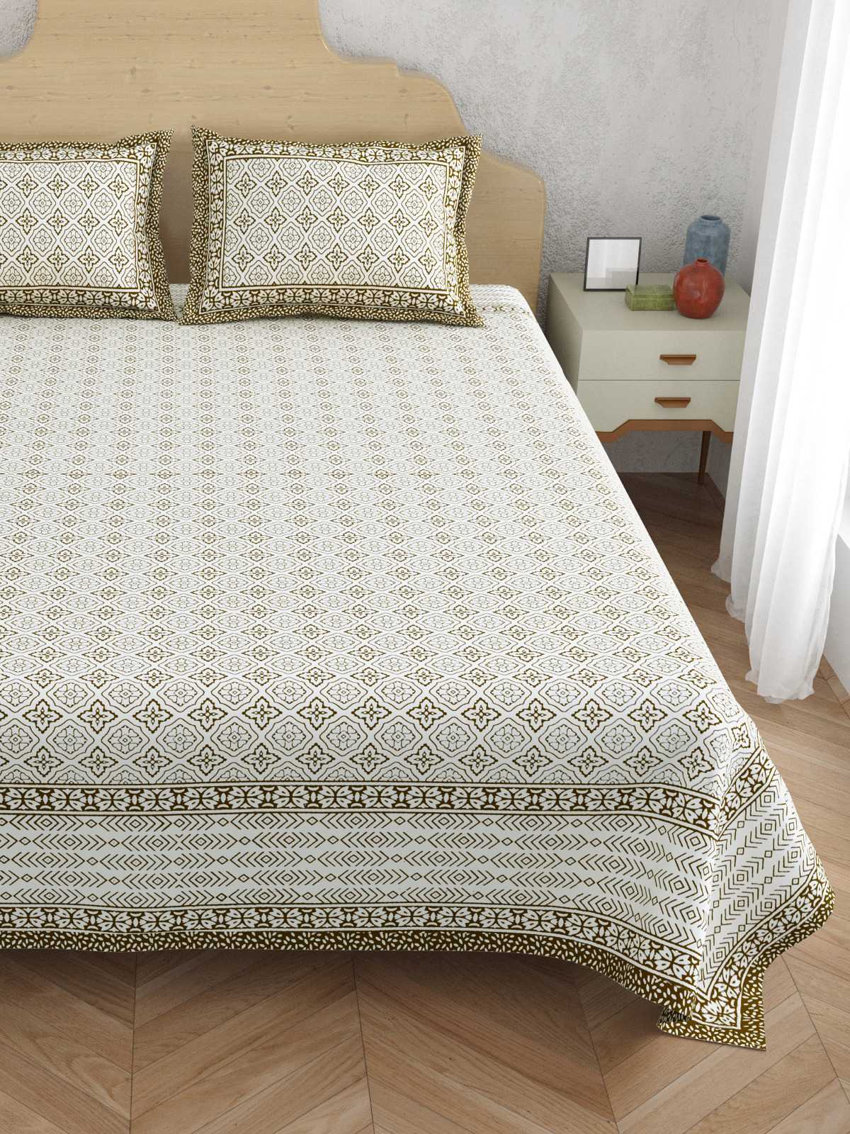 pr atulaya latest design king size cotton fancy bedsheet with pillow covers exports 