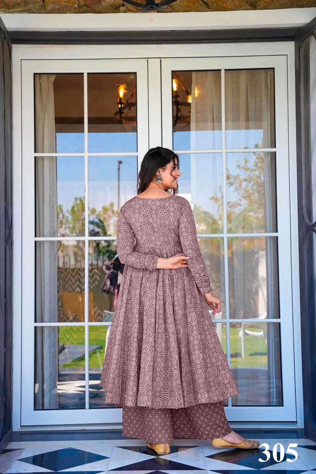 pr clora vol 3 ethnic design muslin fully stitch big size palazzo style flair 3pcs dress 