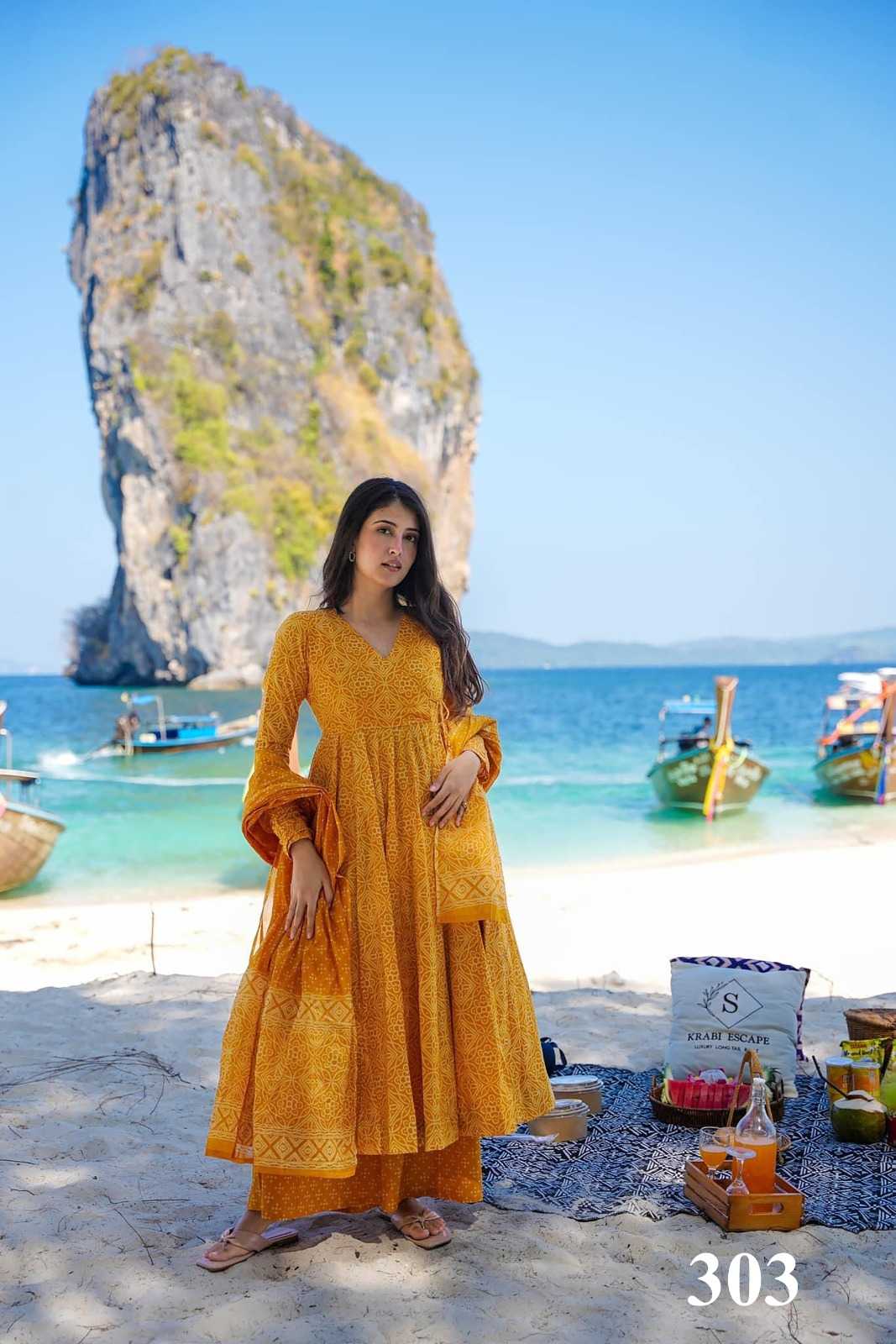 pr clora vol 3 ethnic design muslin fully stitch big size palazzo style flair 3pcs dress 