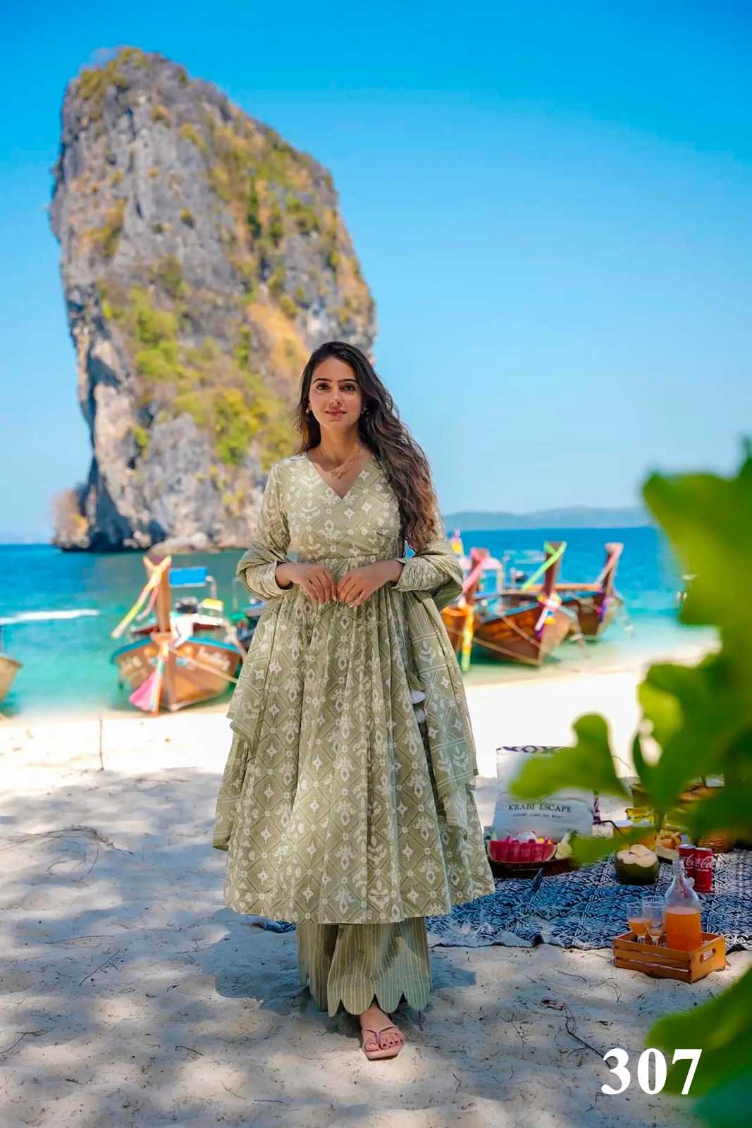 pr clora vol 3 ethnic design muslin fully stitch big size palazzo style flair 3pcs dress 