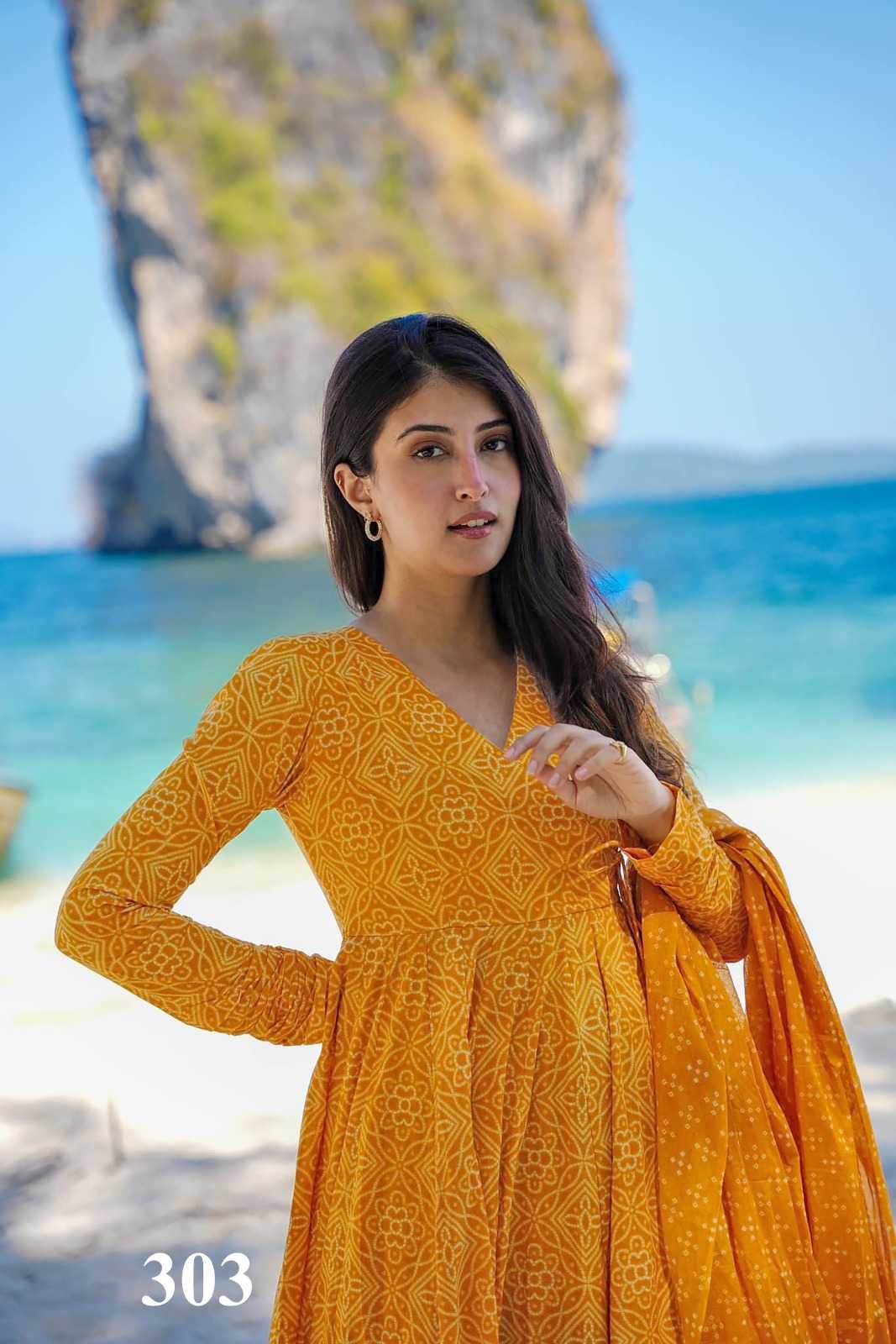 pr clora vol 3 ethnic design muslin fully stitch big size palazzo style flair 3pcs dress 