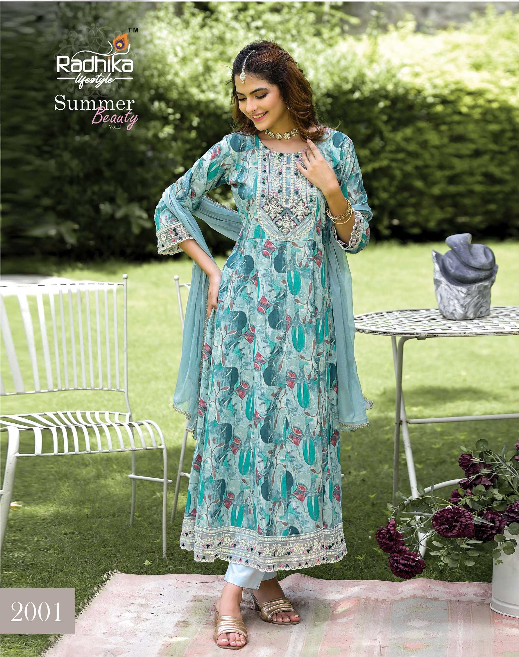 summer beauty vol 2 by radhika lifestyle cotton print casual wear readymade big size salwar suit 