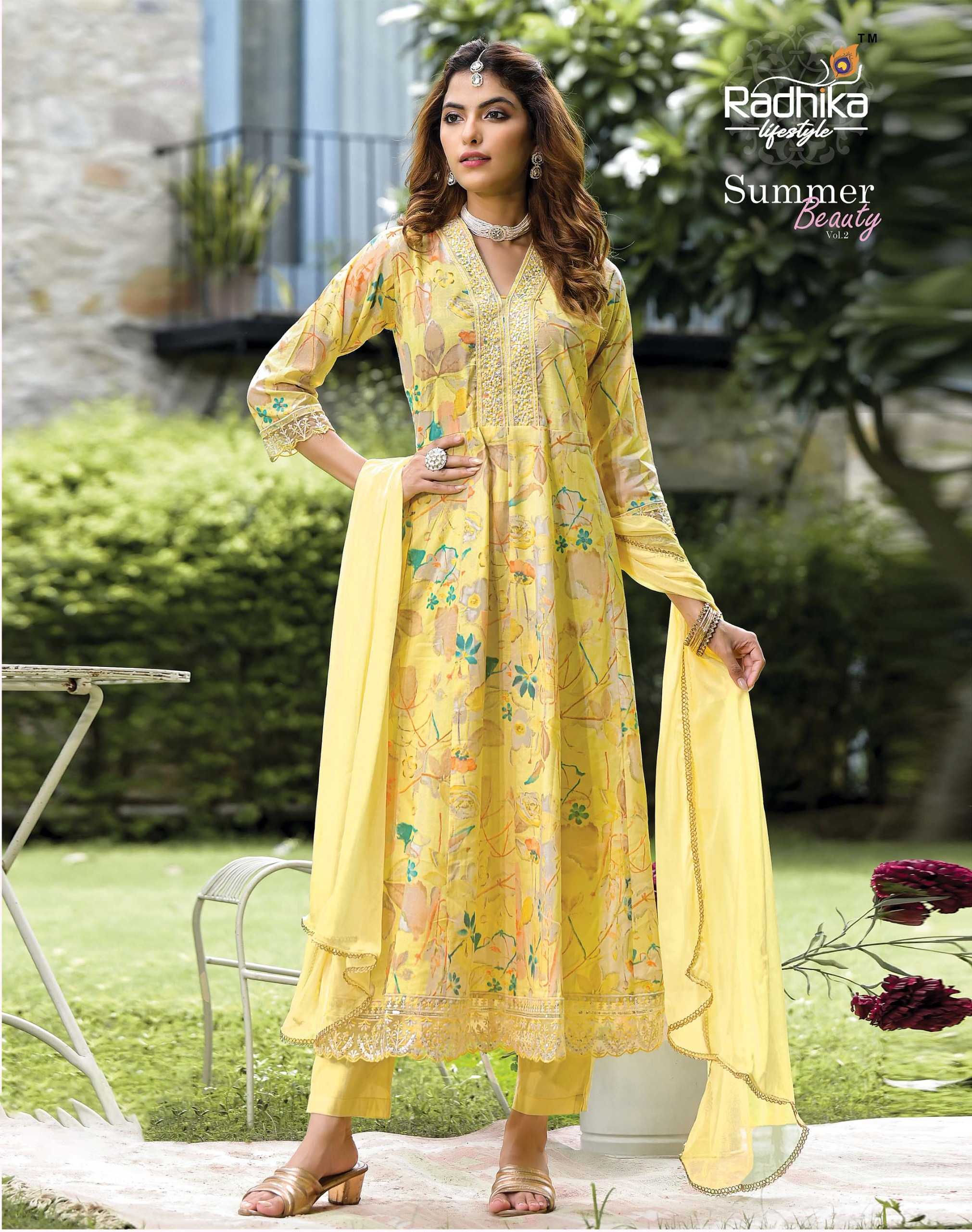 summer beauty vol 2 by radhika lifestyle cotton print casual wear readymade big size salwar suit 