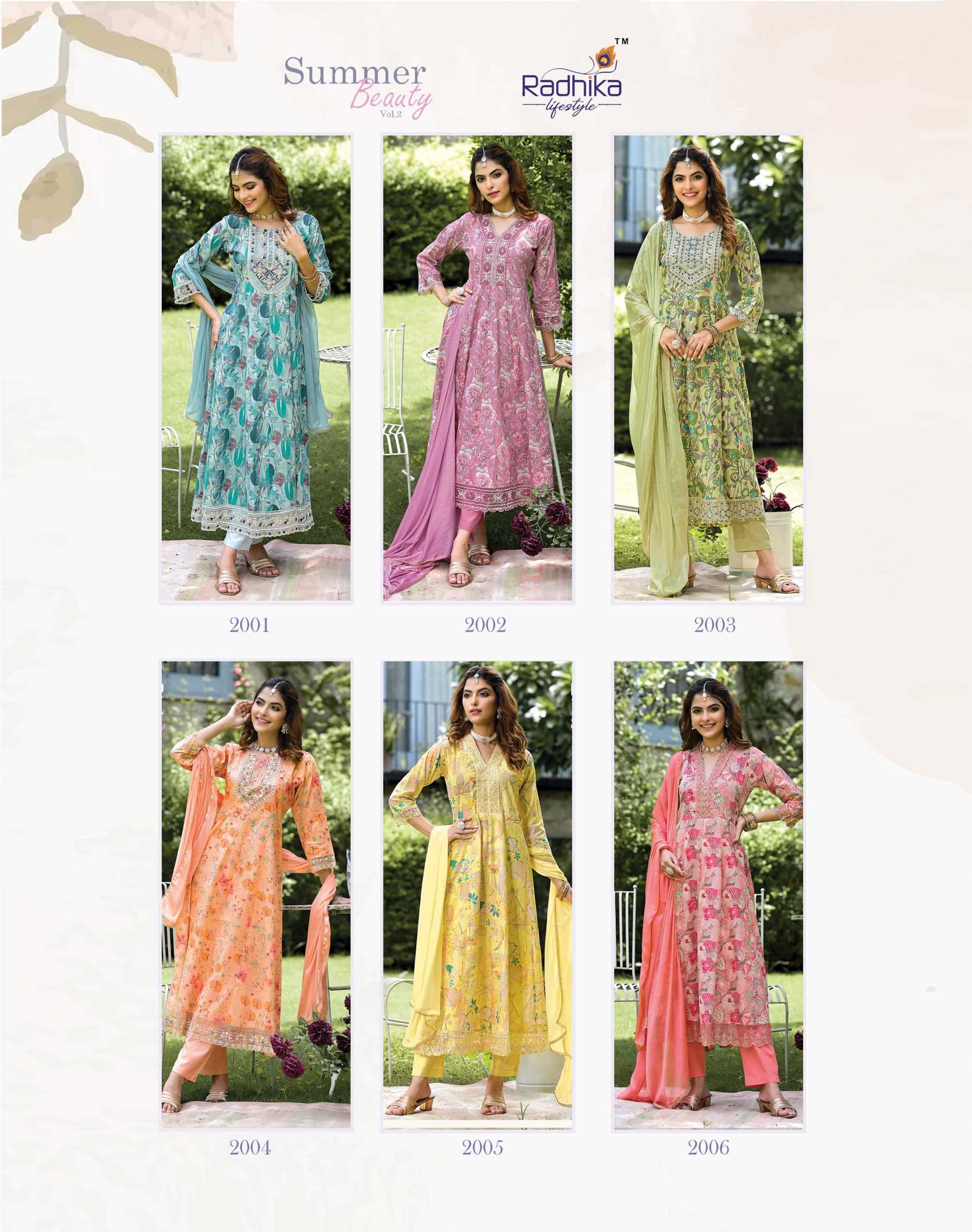 summer beauty vol 2 by radhika lifestyle cotton print casual wear readymade big size salwar suit 
