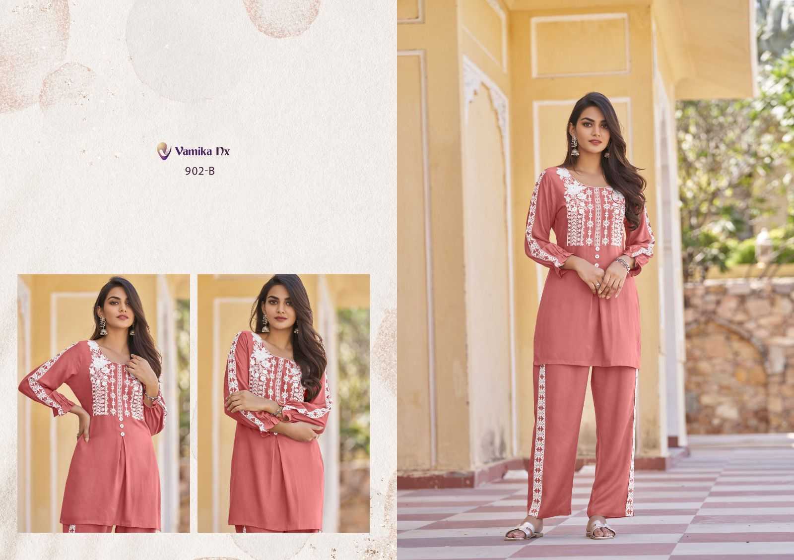 vintage platnium by vamika rayon elegant syle rayon fully stitch co-ord set 