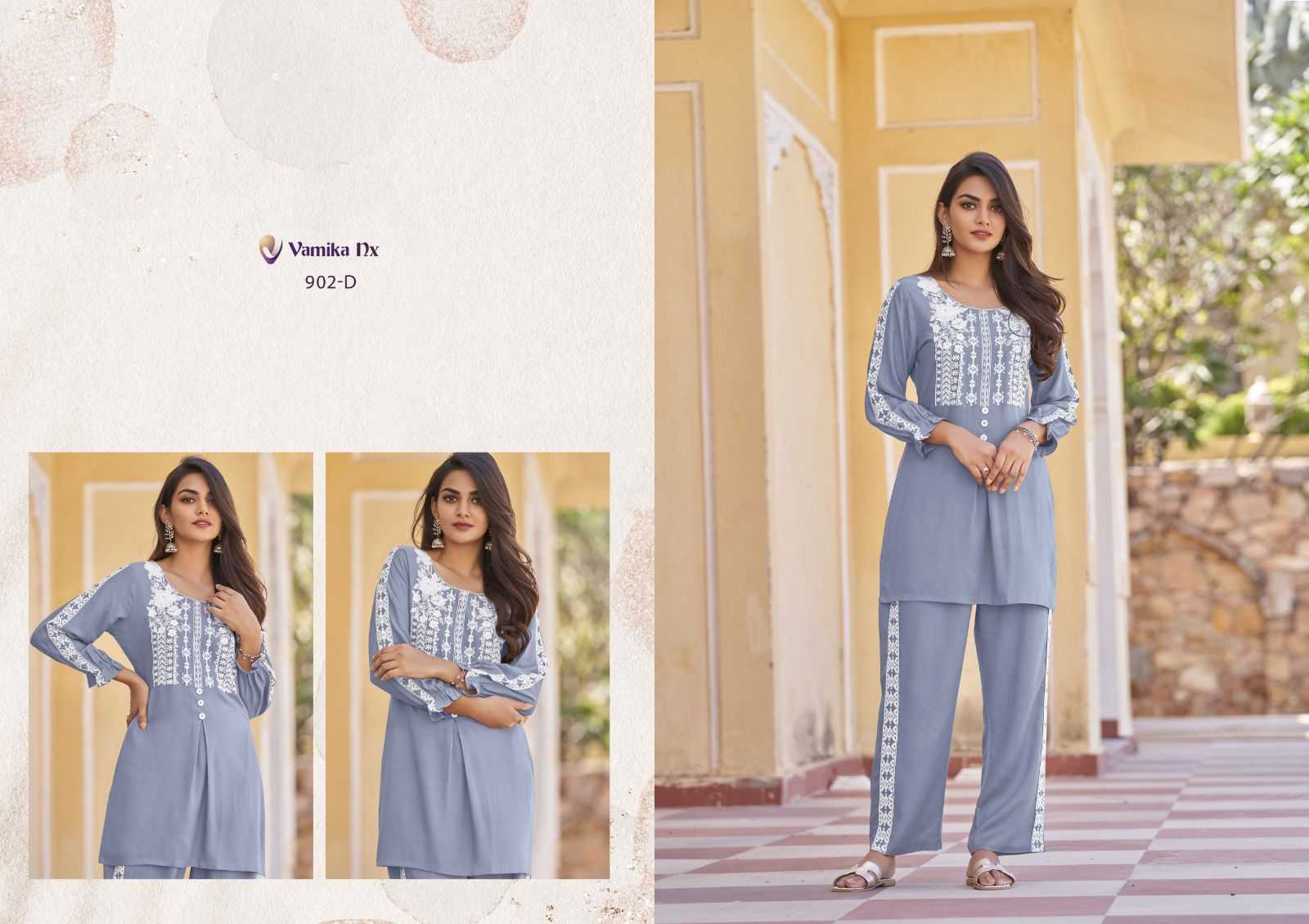 vintage platnium by vamika rayon elegant syle rayon fully stitch co-ord set 