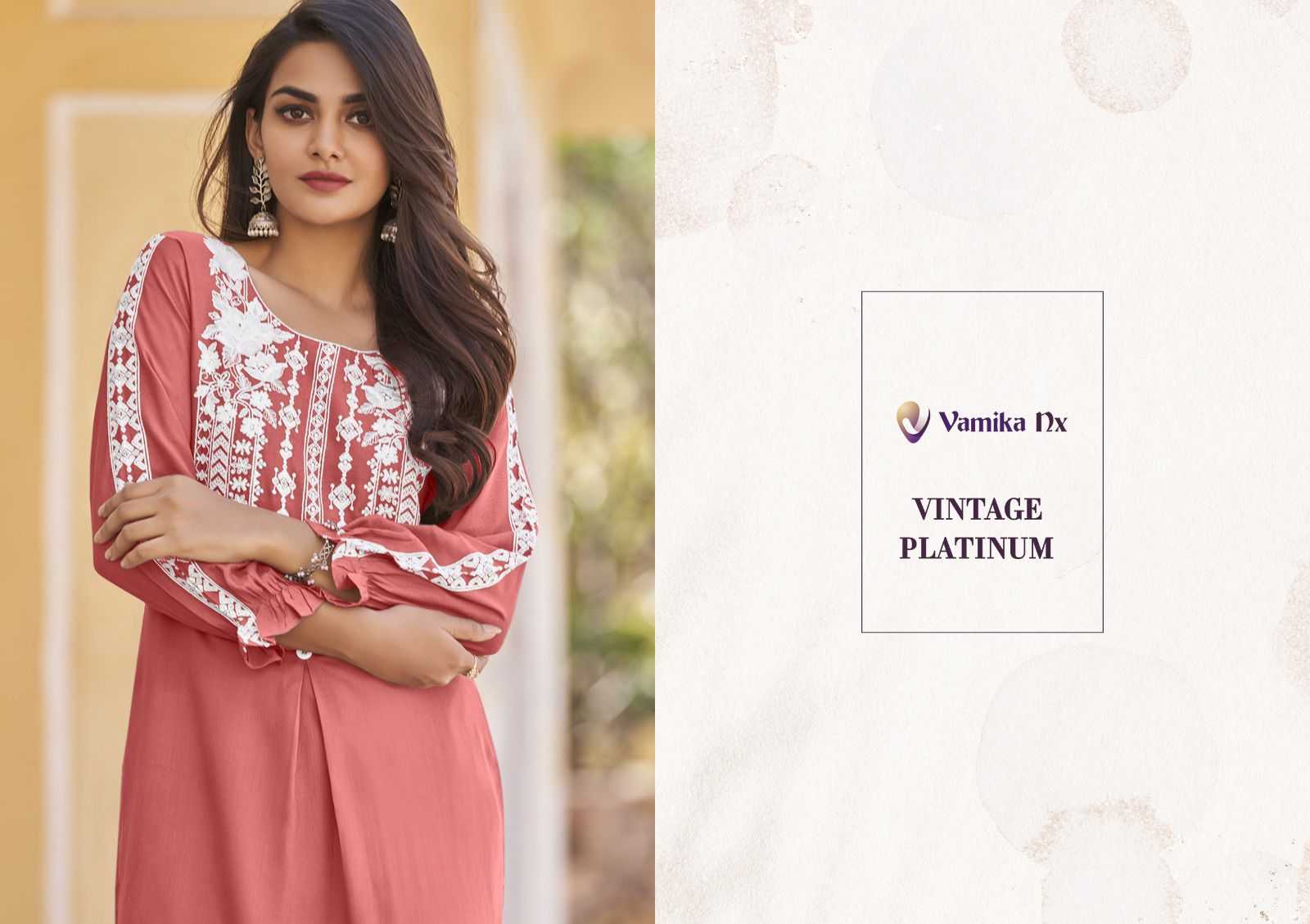 vintage platnium by vamika rayon elegant syle rayon fully stitch co-ord set 