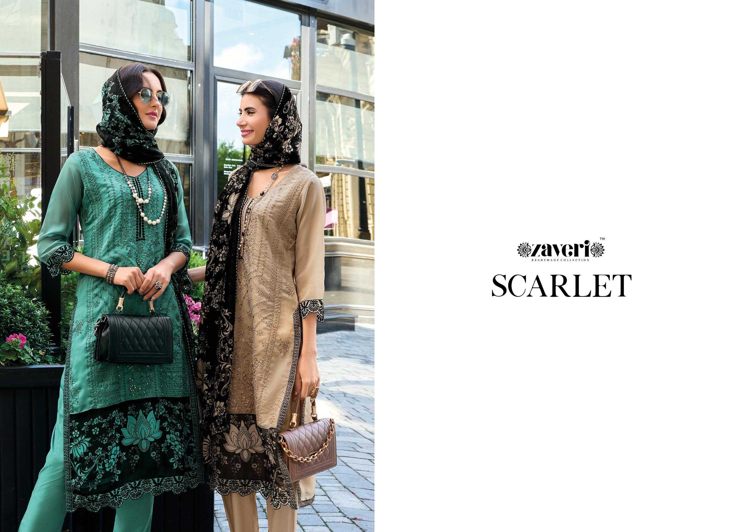 scarlet by zaveri organza modern pakistani amazing work readymade 3pcs dress