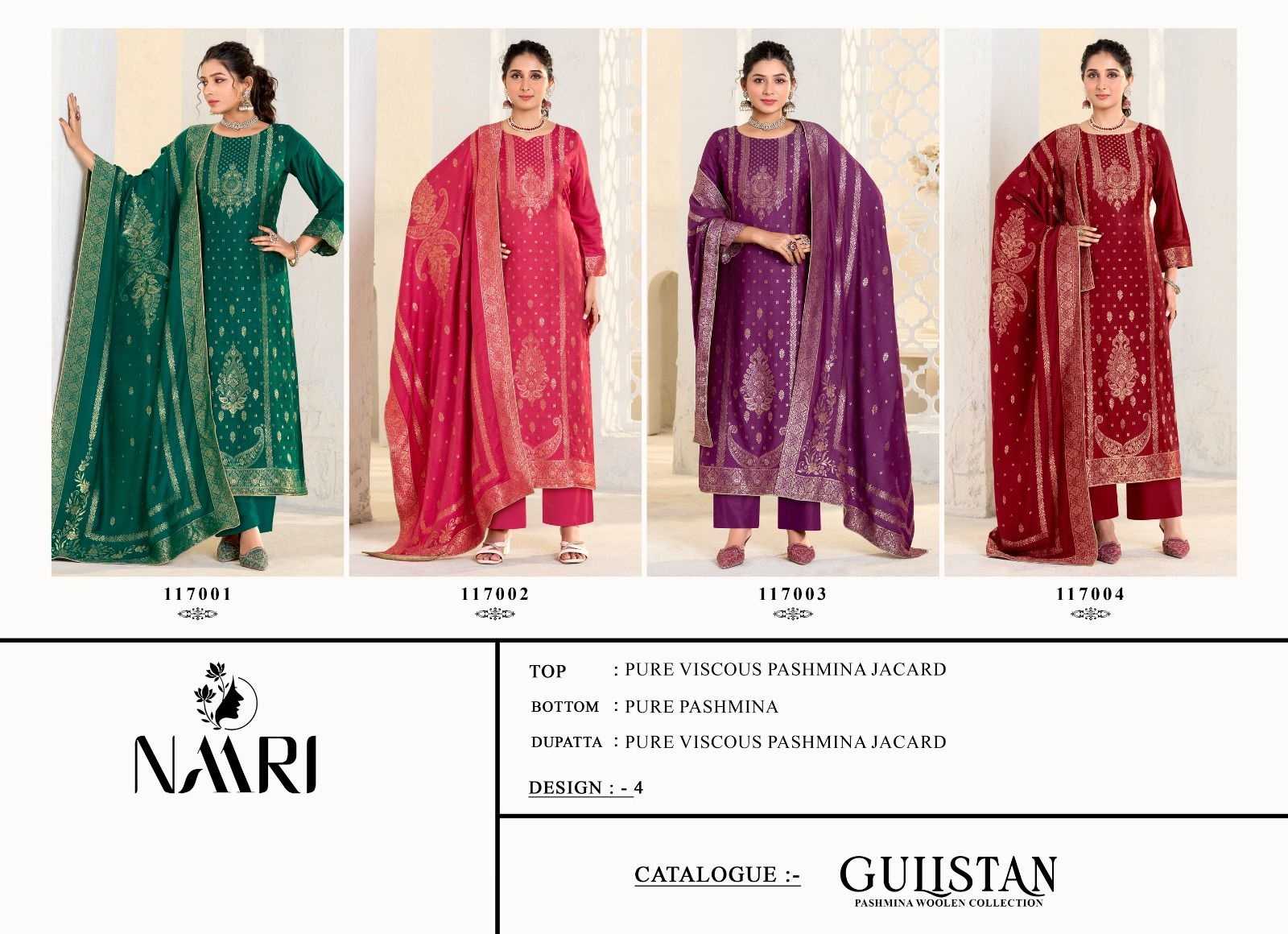 naari gulistan winter special viscose pashmina jacquard 3pcs dress