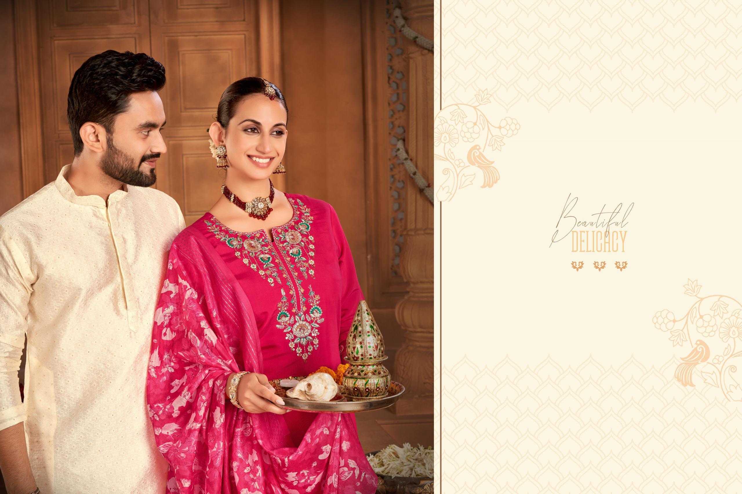 isavasyam corporation shringar classic readymade roman silk combo suit 