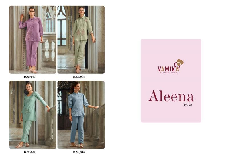 vamika aleena vol 2 viscose chanderi fullstitch trendy cord set