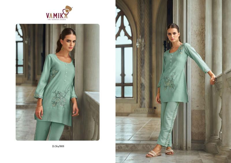vamika aleena vol 2 viscose chanderi fullstitch trendy cord set