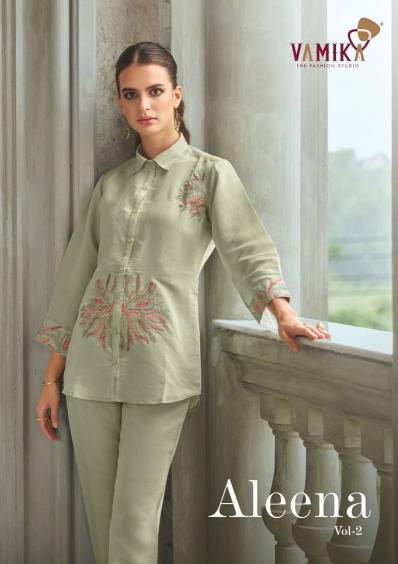 vamika aleena vol 2 viscose chanderi fullstitch trendy cord set