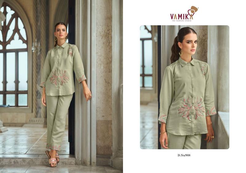 vamika aleena vol 2 viscose chanderi fullstitch trendy cord set
