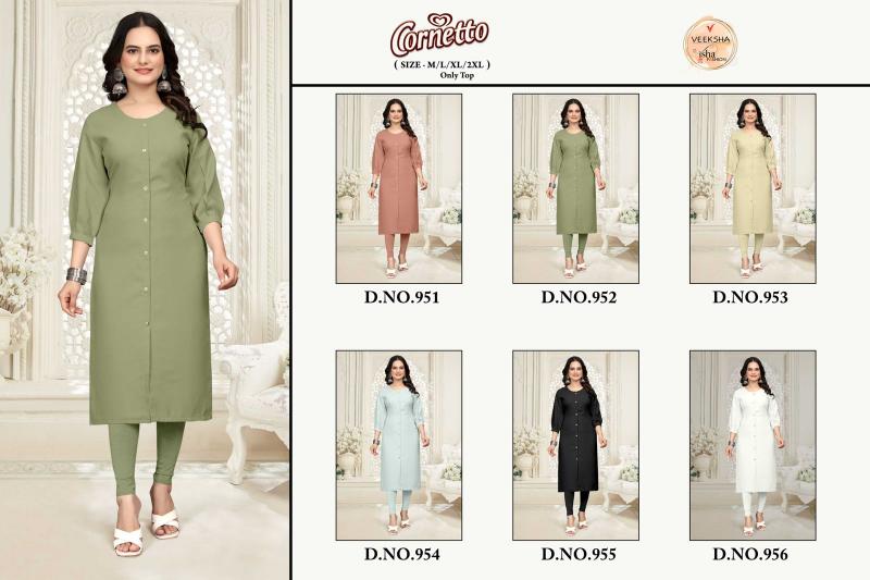 veeksha corneto sharvani pattern imported fullstitch combo long kurti