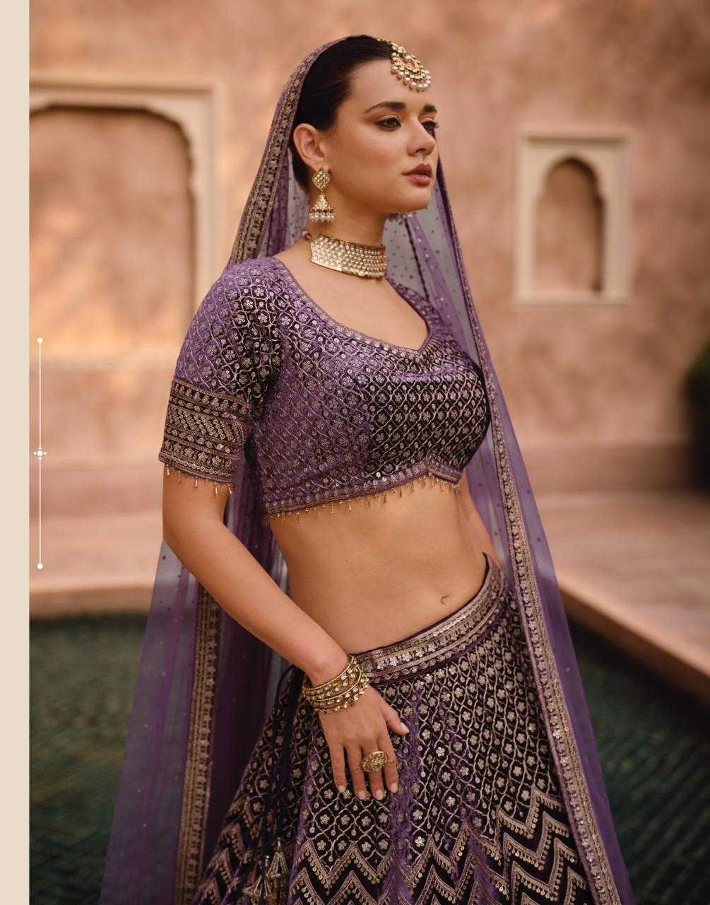 sayuri designer heritage bridal nx fullstitch viscose velvet silk wedding chaniya choli